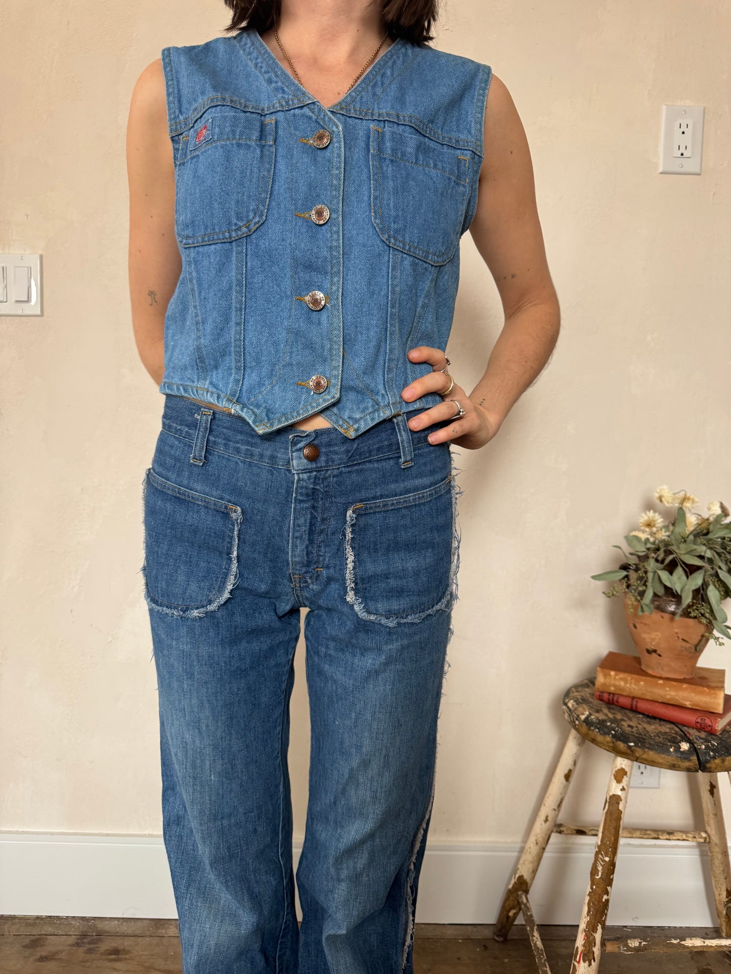 Denim Vest Top