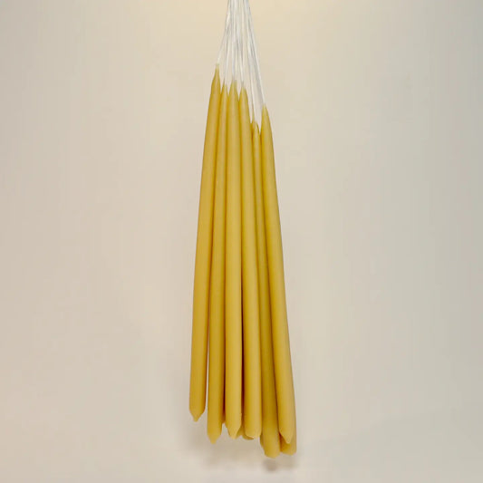 Tall Slim Beeswax Tapers handmade by Soleil