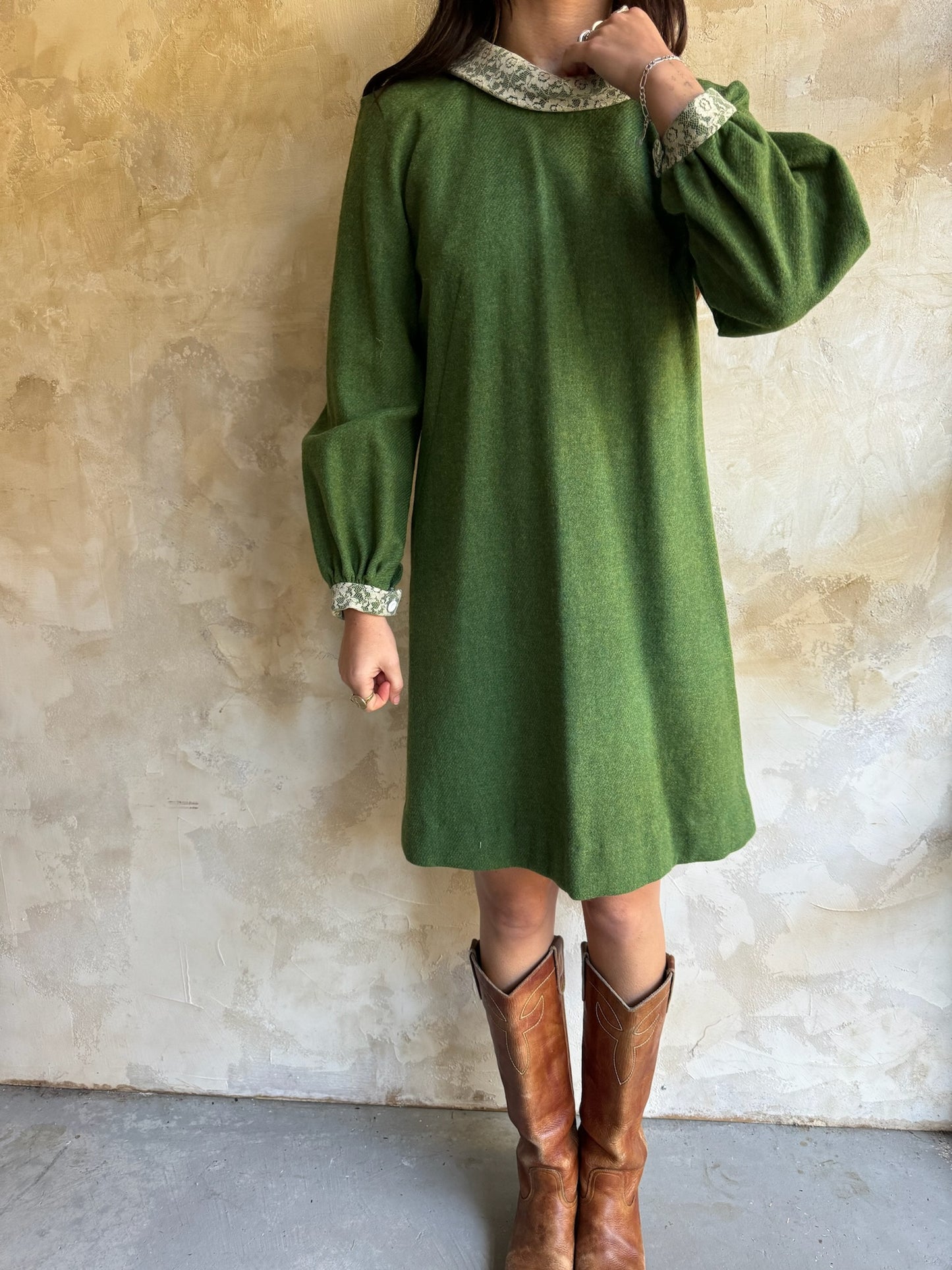 Green Wool Holiday Dress