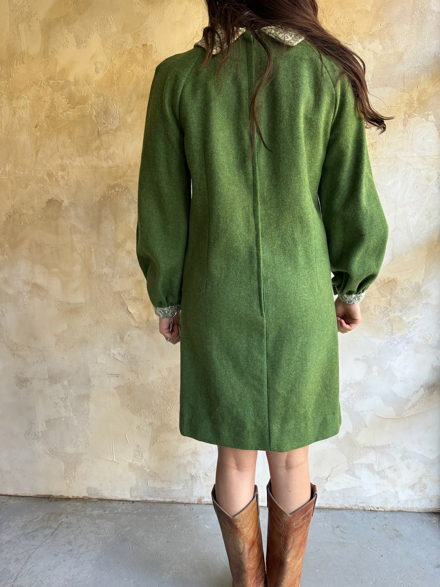 Green Wool Holiday Dress