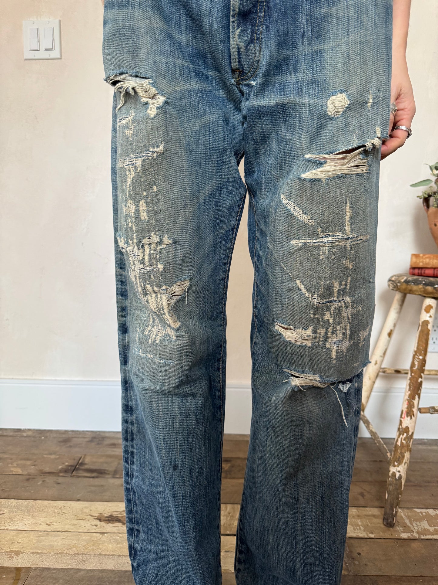 Super Distressed and Faded Levis