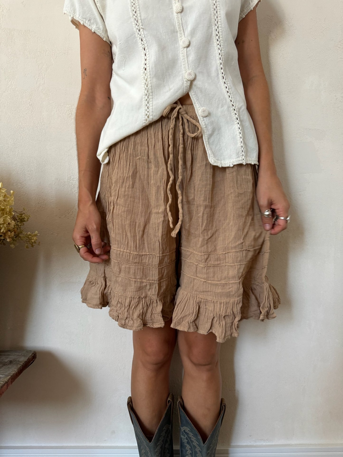 Fawn Cotton Ruffle Bloomers