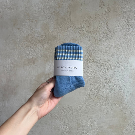 Girlfriend Socks in Parisian Blue by Le Bon Shoppe