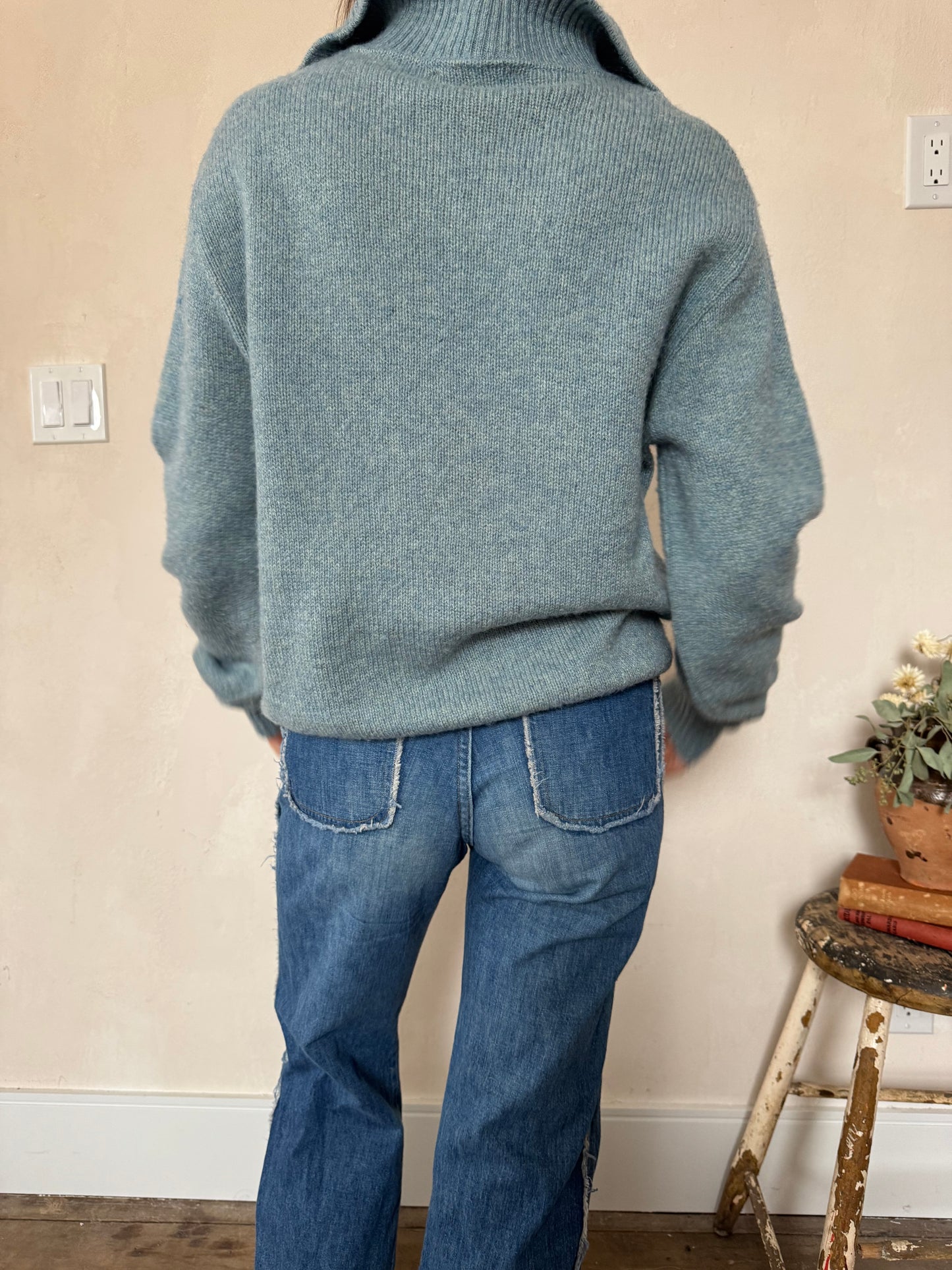 Robin Egg Blue Wool Pullover Sweater