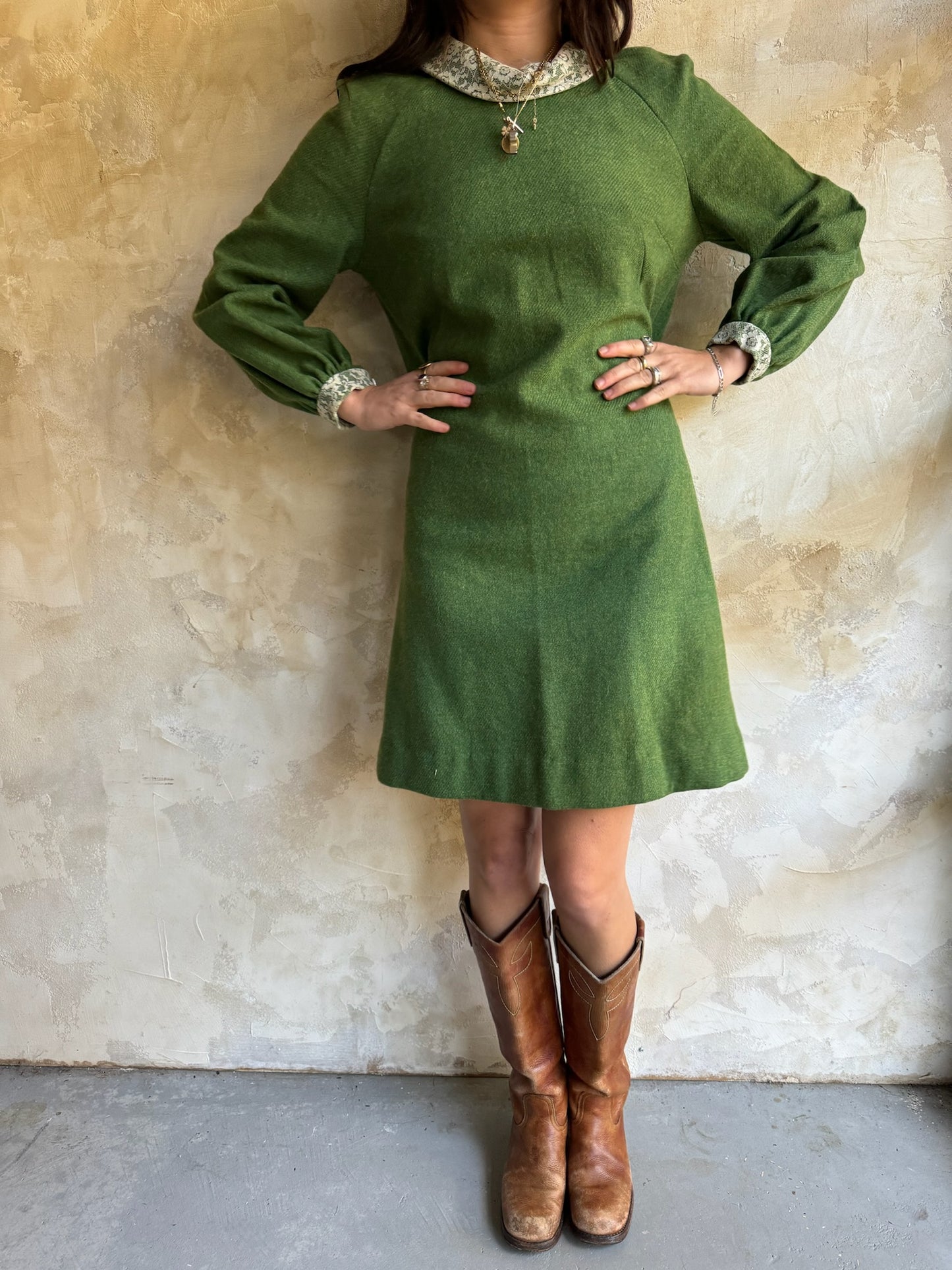 Green Wool Holiday Dress