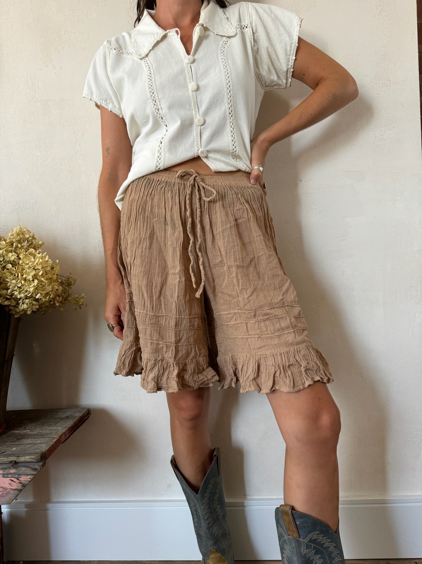 Fawn Cotton Ruffle Bloomers