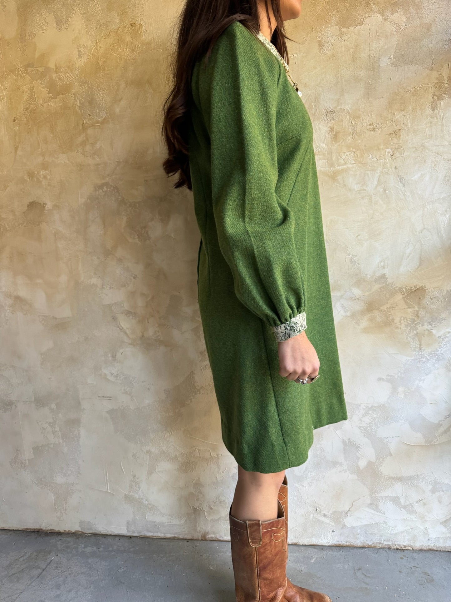 Green Wool Holiday Dress