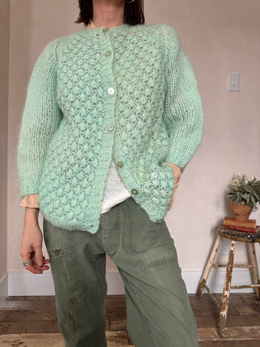 Mint Mohair Cardigan