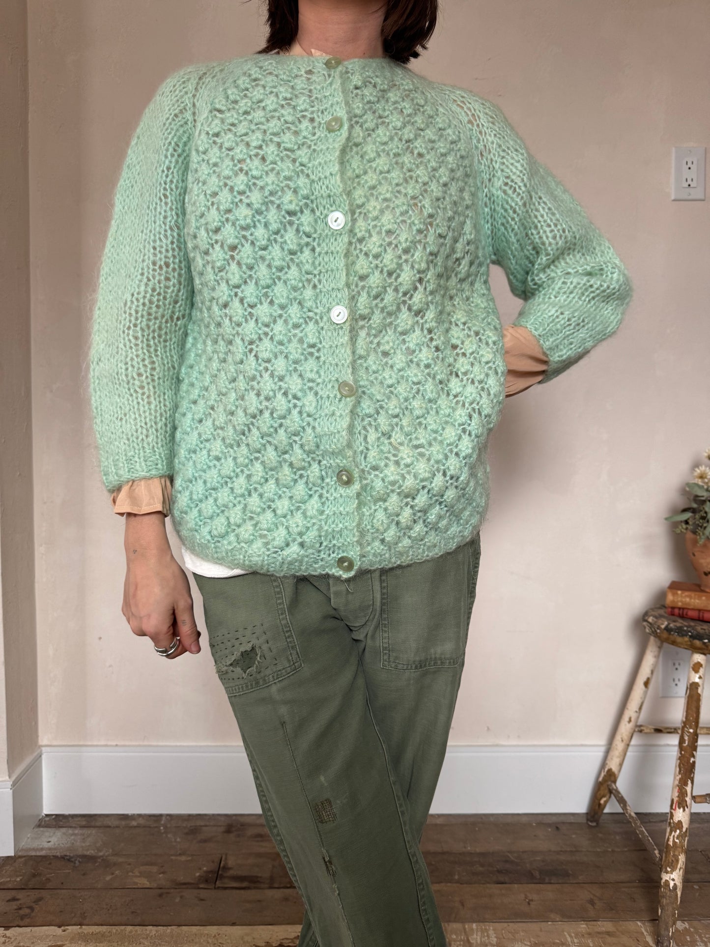 Mint Mohair Cardigan