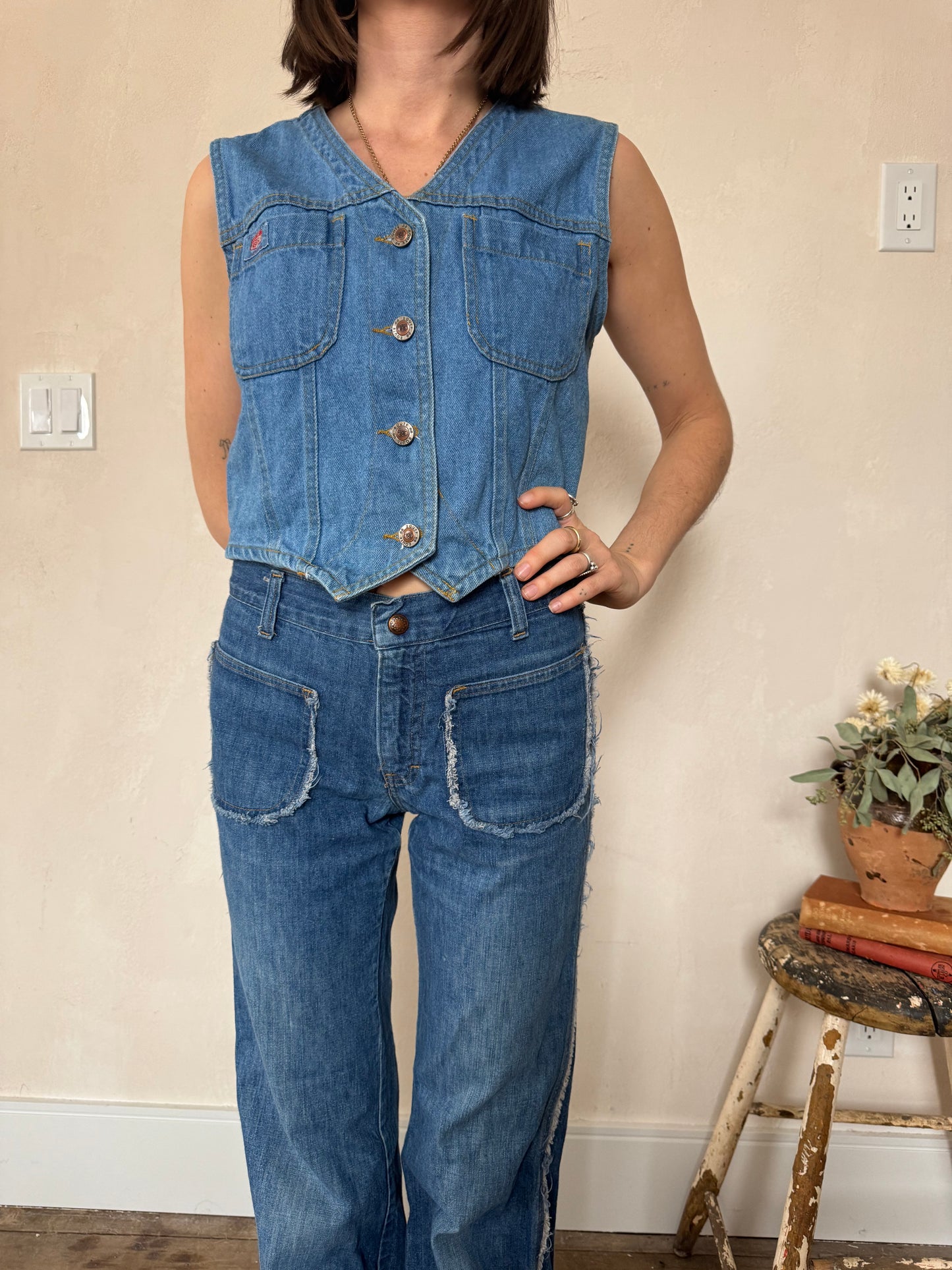 Denim Vest Top