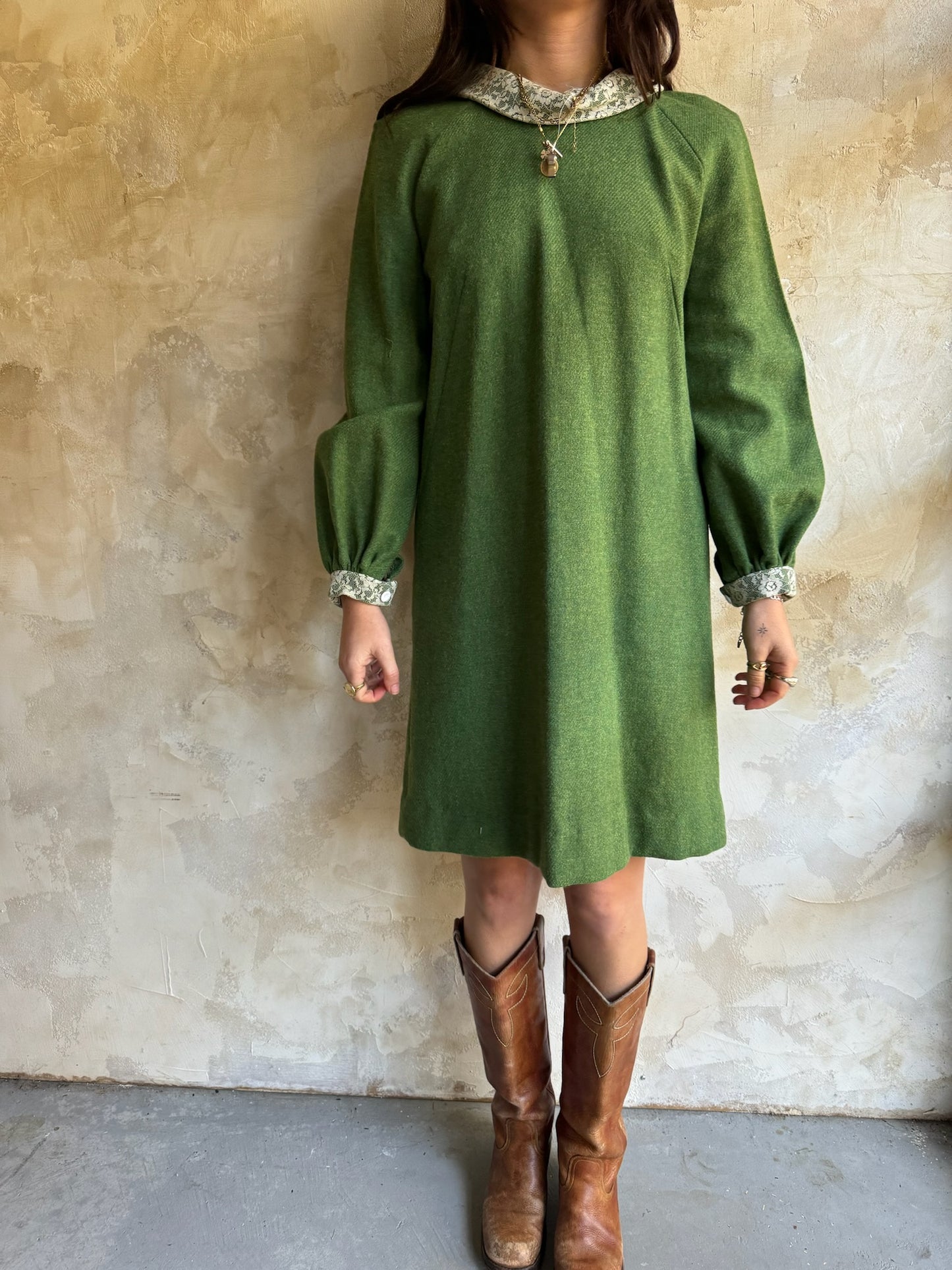 Green Wool Holiday Dress