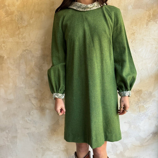 Green Wool Holiday Dress