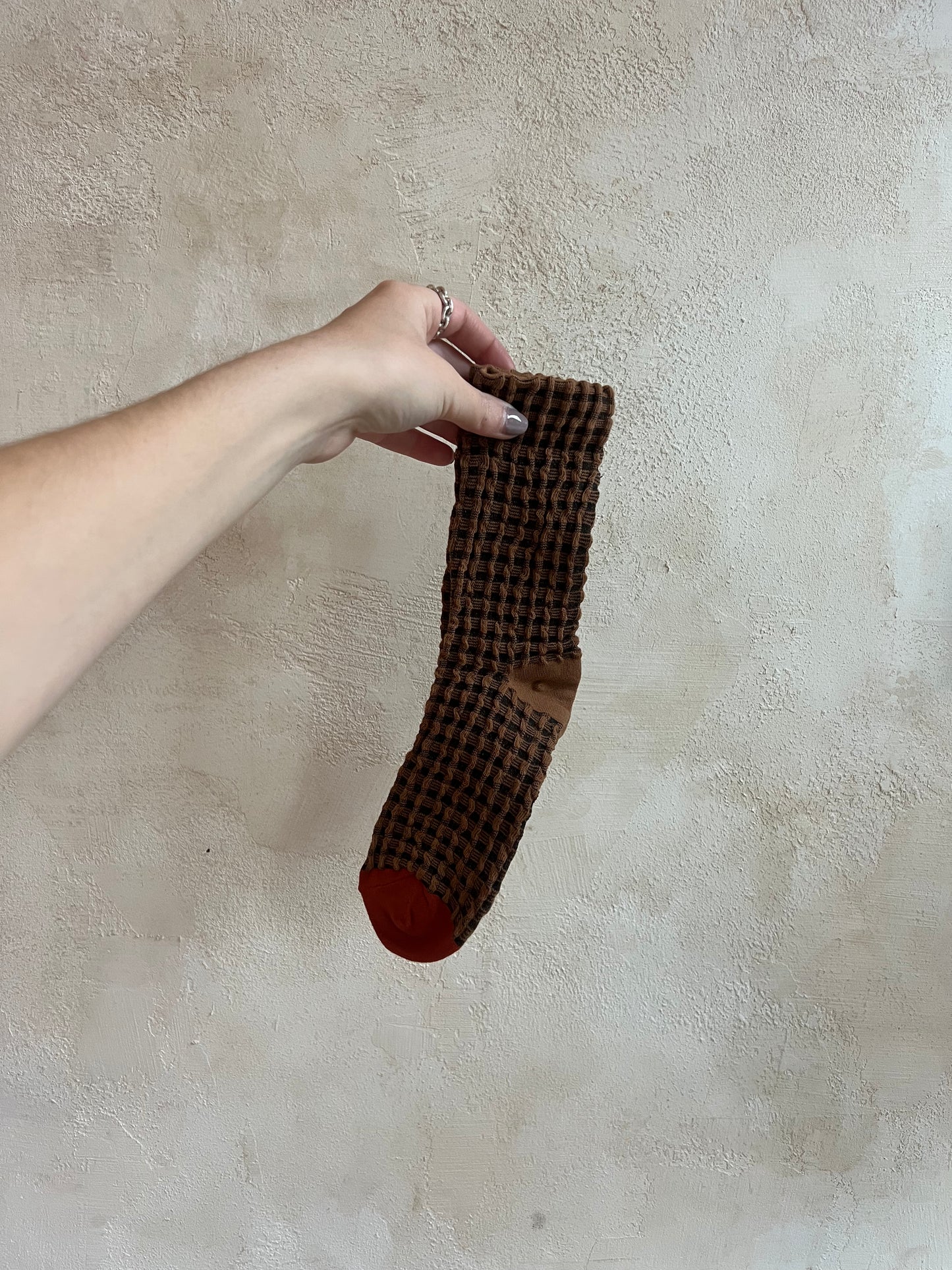 Gingham Waffle Socks by Billy Bamboo