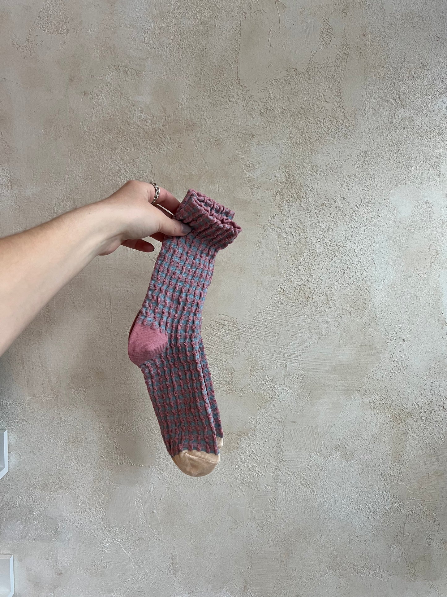 Gingham Waffle Socks by Billy Bamboo