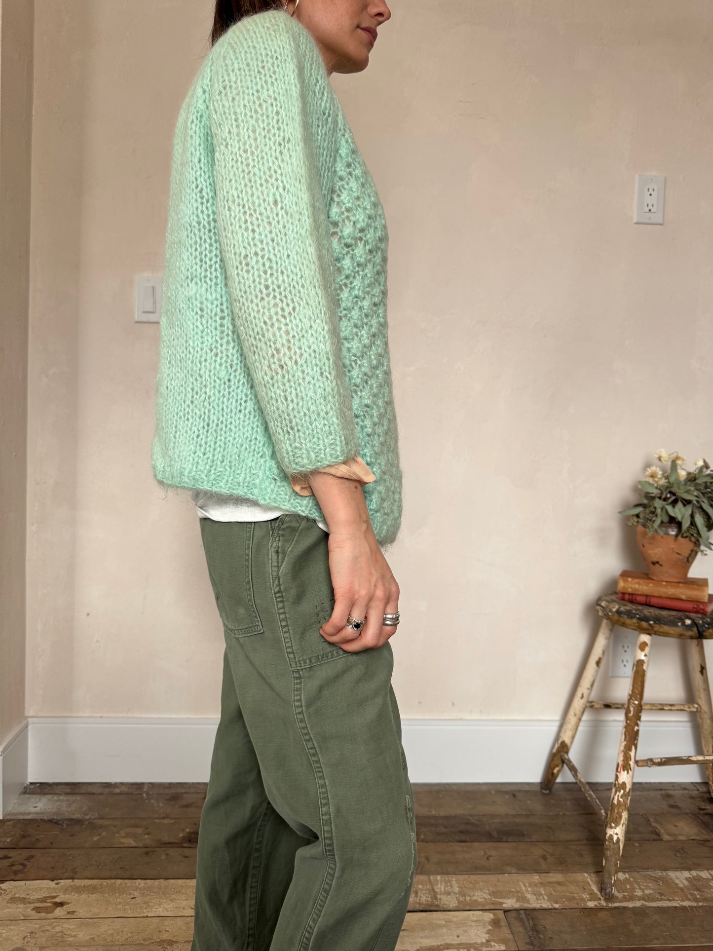 Mint Mohair Cardigan