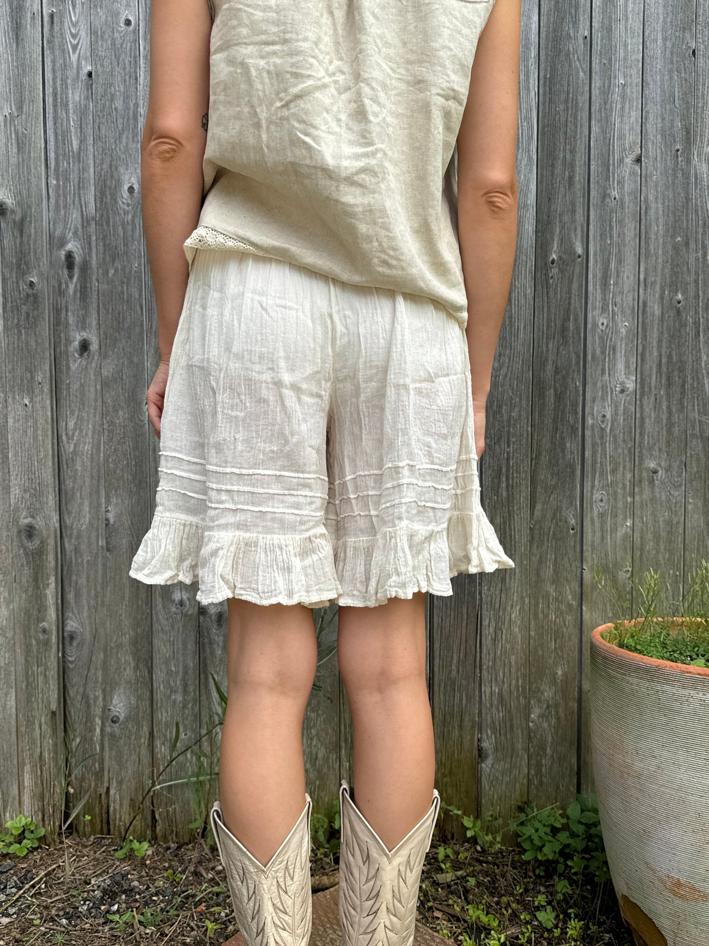 Natural Cotton Ruffle Bloomers