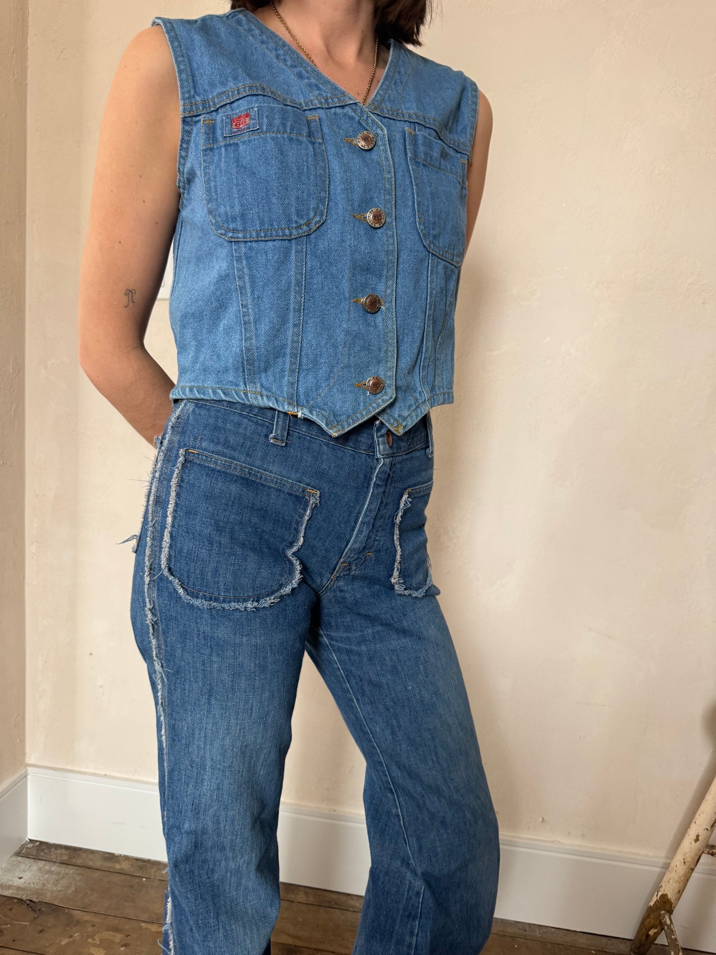 Denim Vest Top