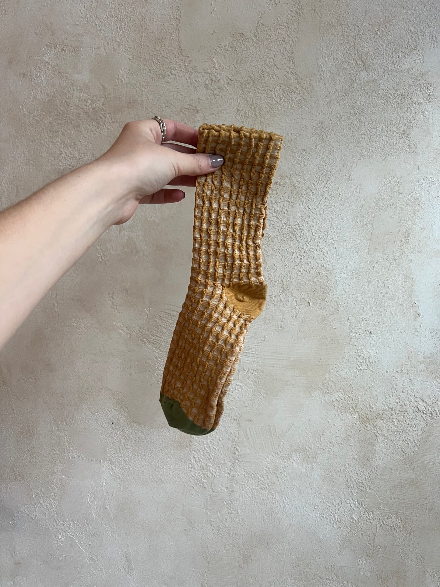 Gingham Waffle Socks by Billy Bamboo