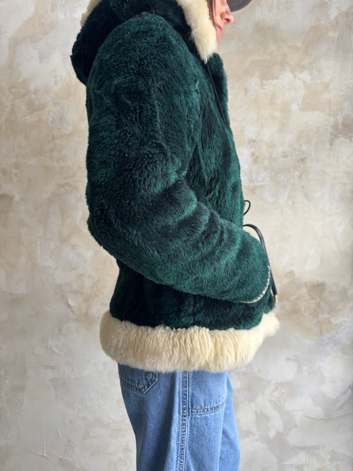 Emerald Faux Fur Hooded Jacket