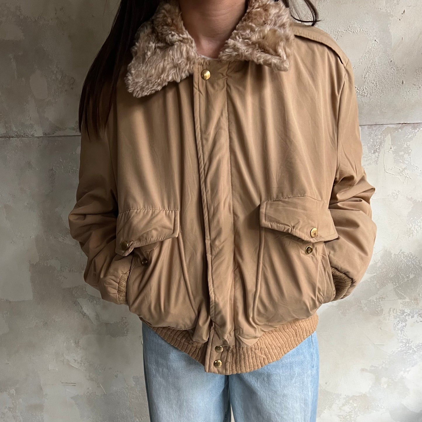 Tan Puffer Jacket