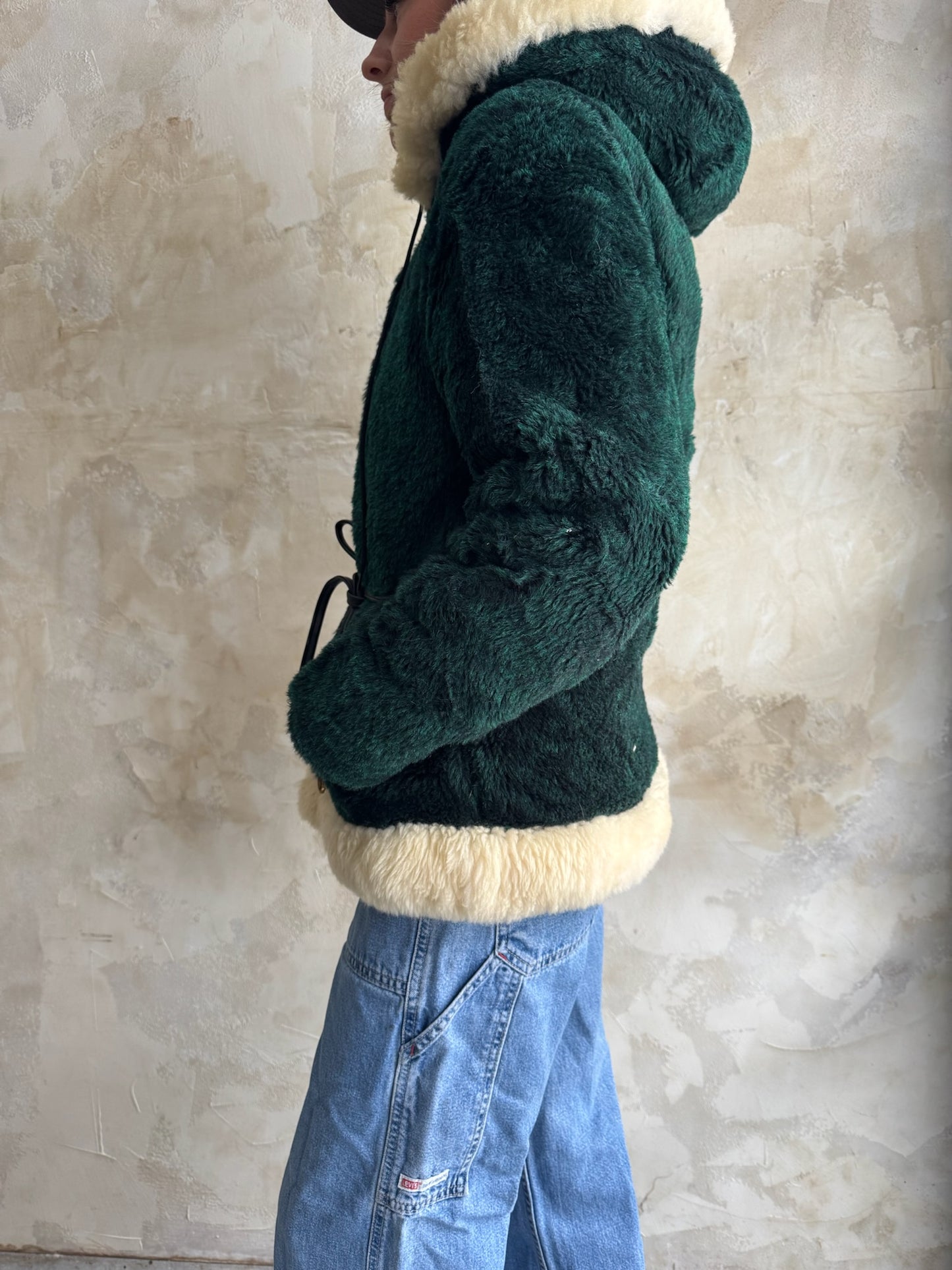 Emerald Faux Fur Hooded Jacket