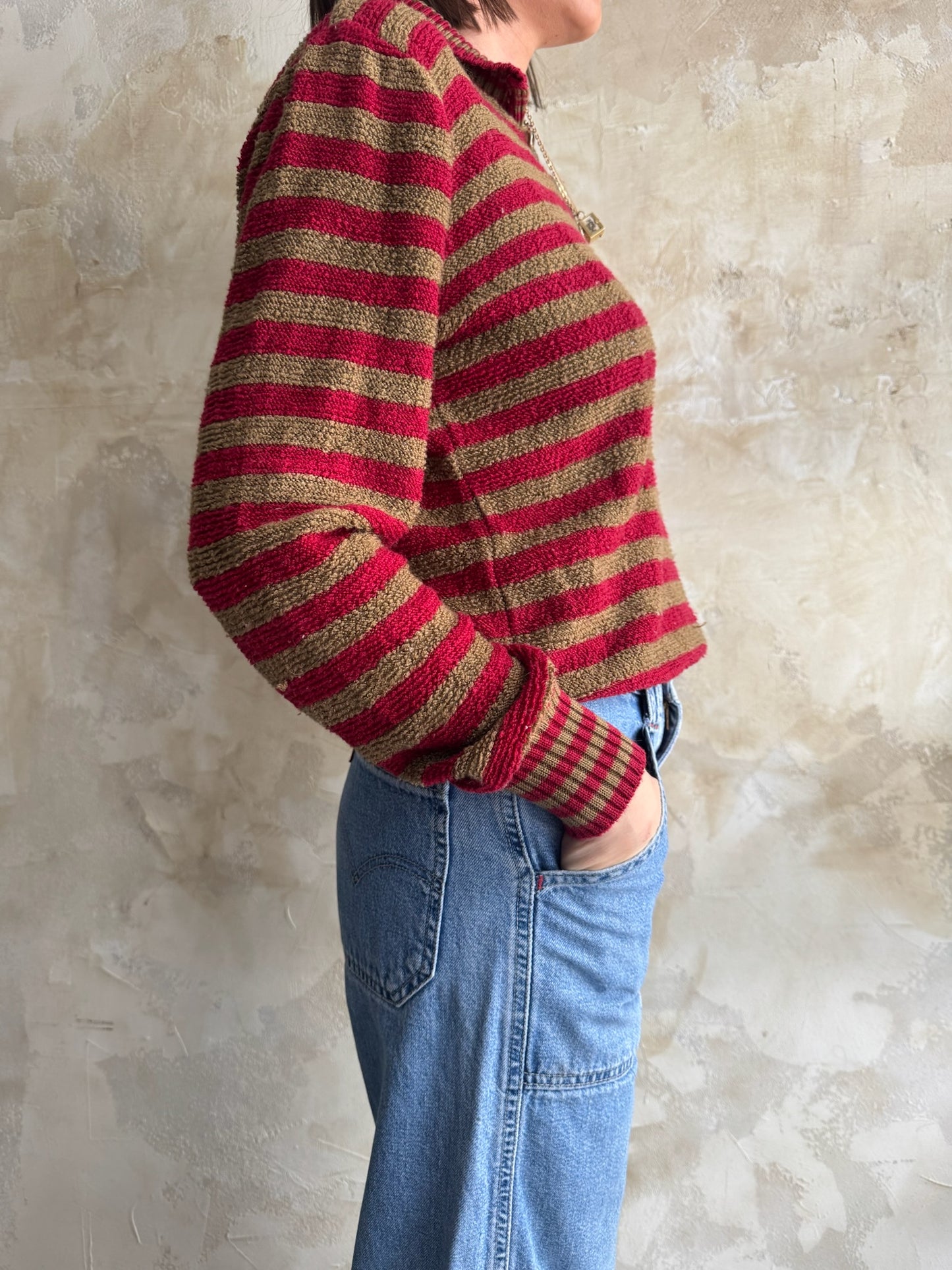 Striped Brown + Red Long Sleeve