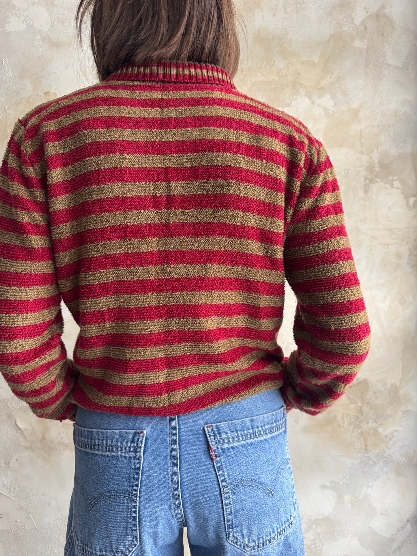 Striped Brown + Red Long Sleeve