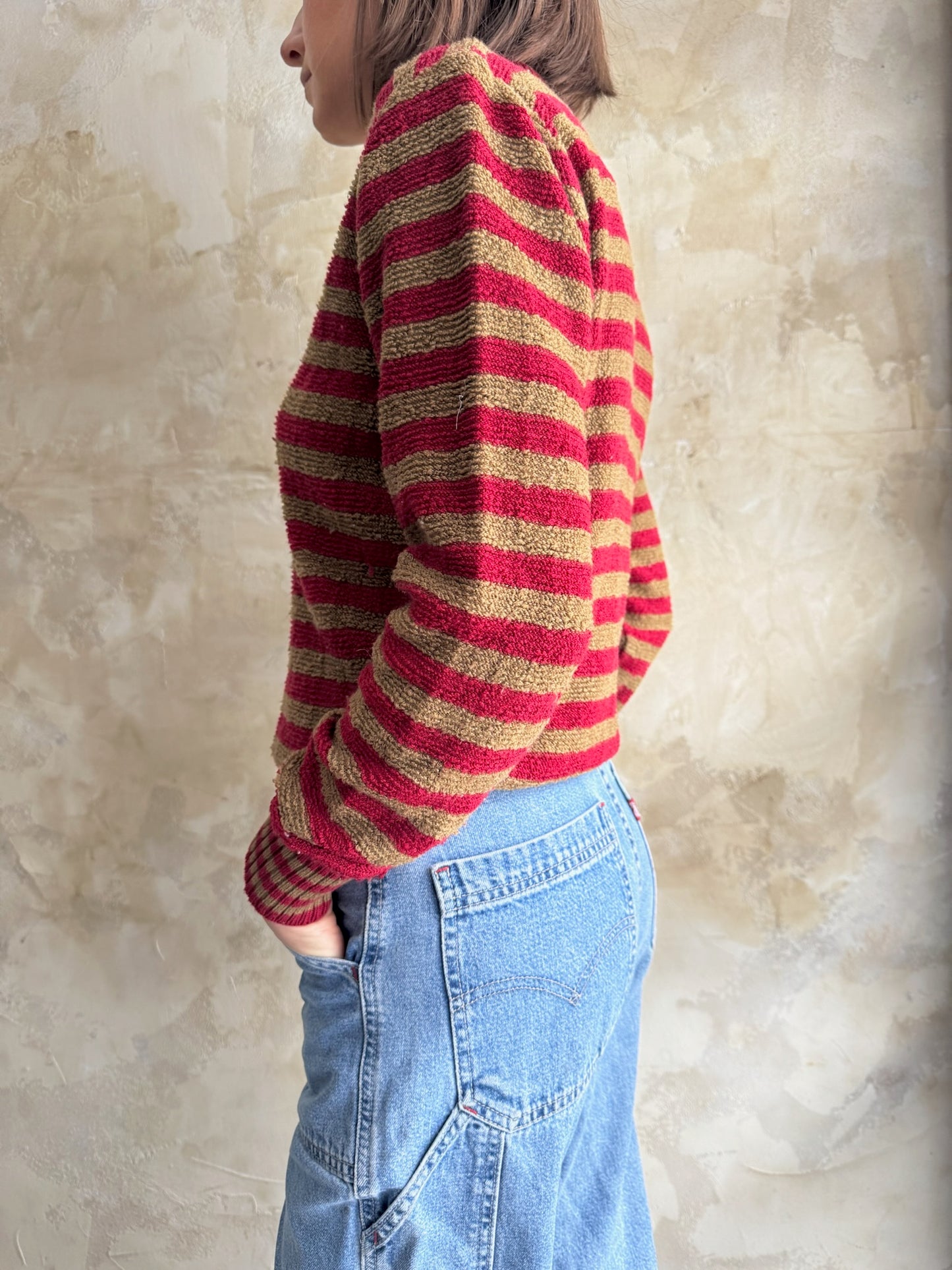 Striped Brown + Red Long Sleeve