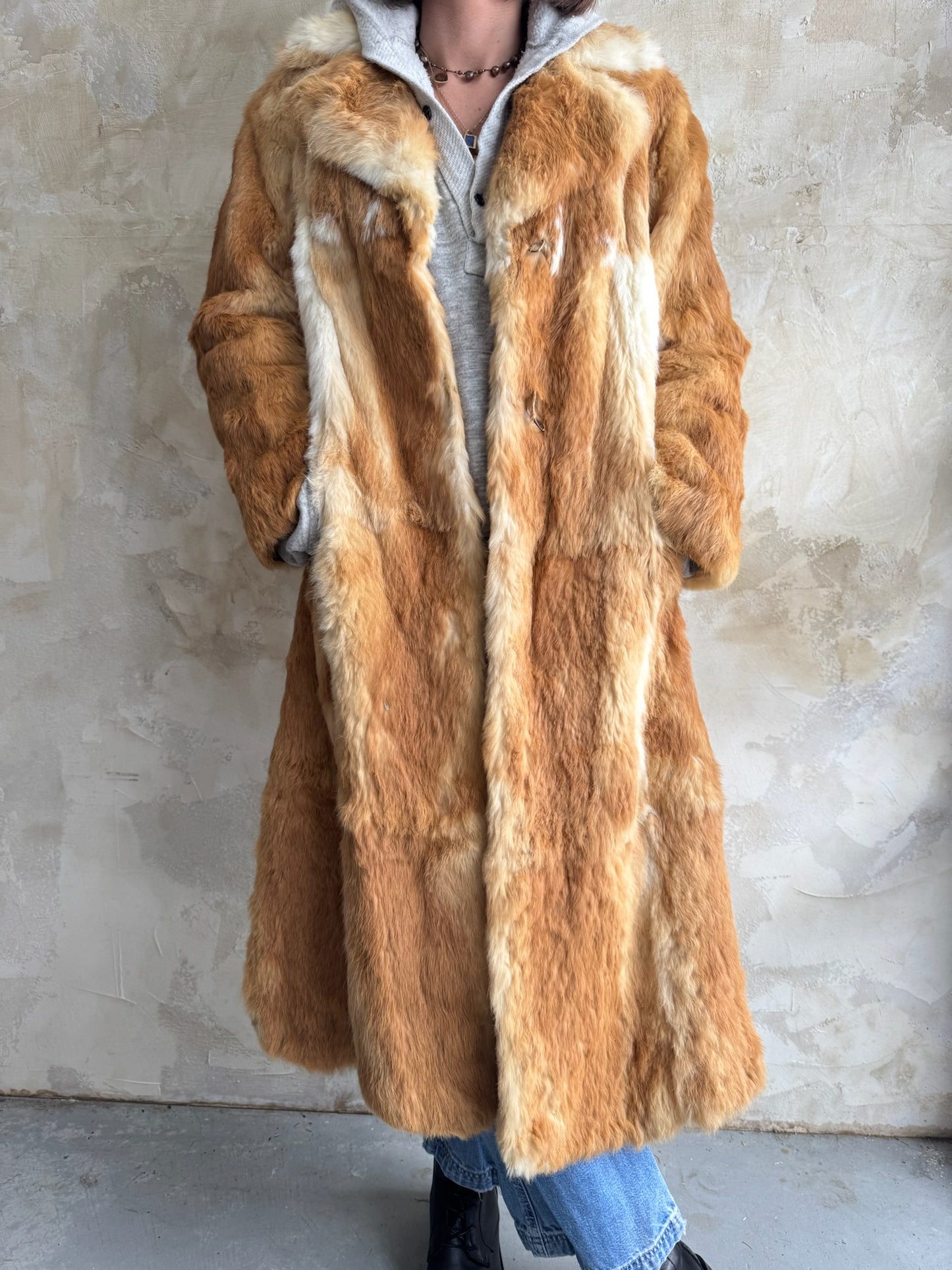 Long Rabbit Fur Jacket