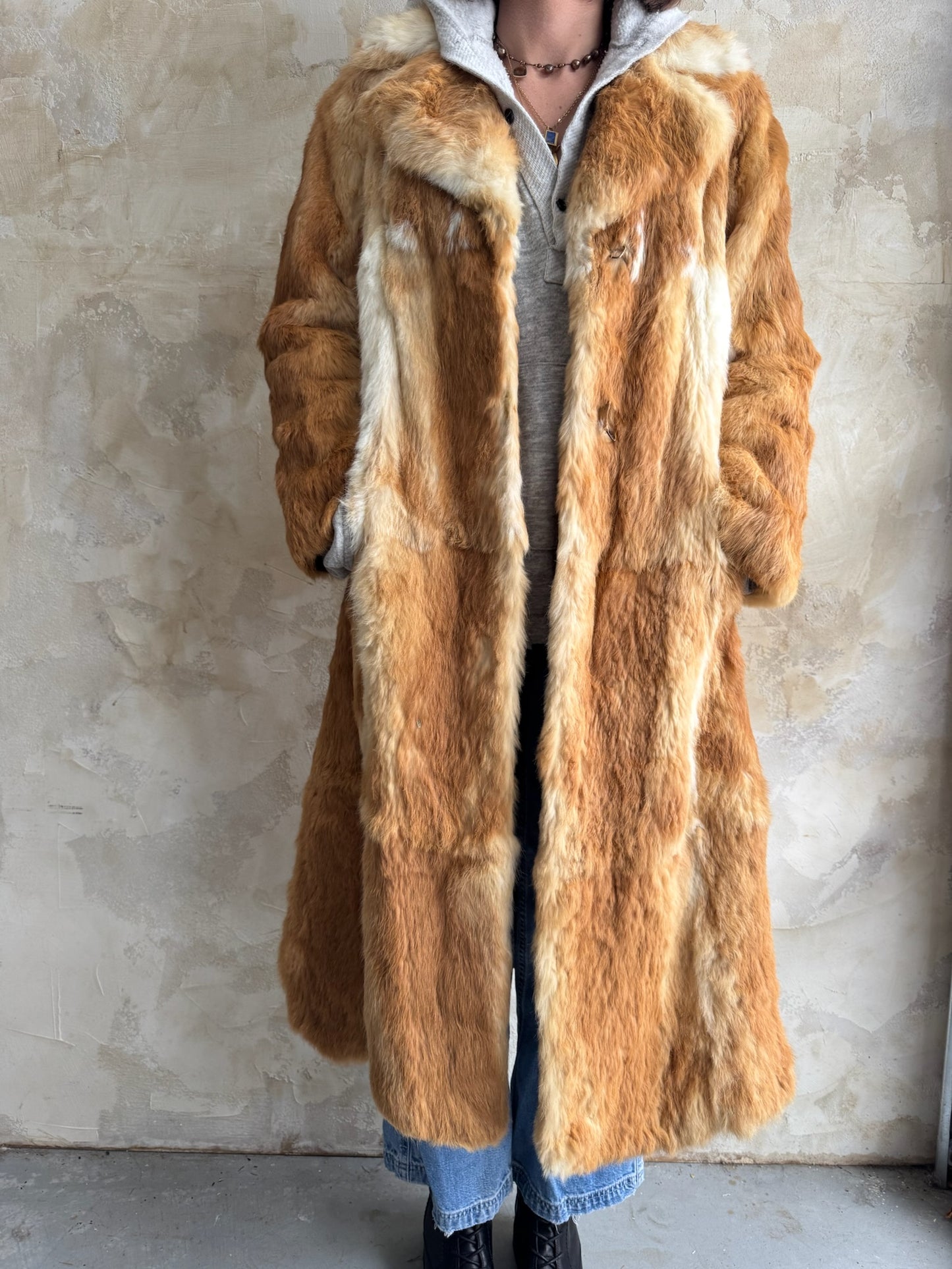 Long Rabbit Fur Jacket