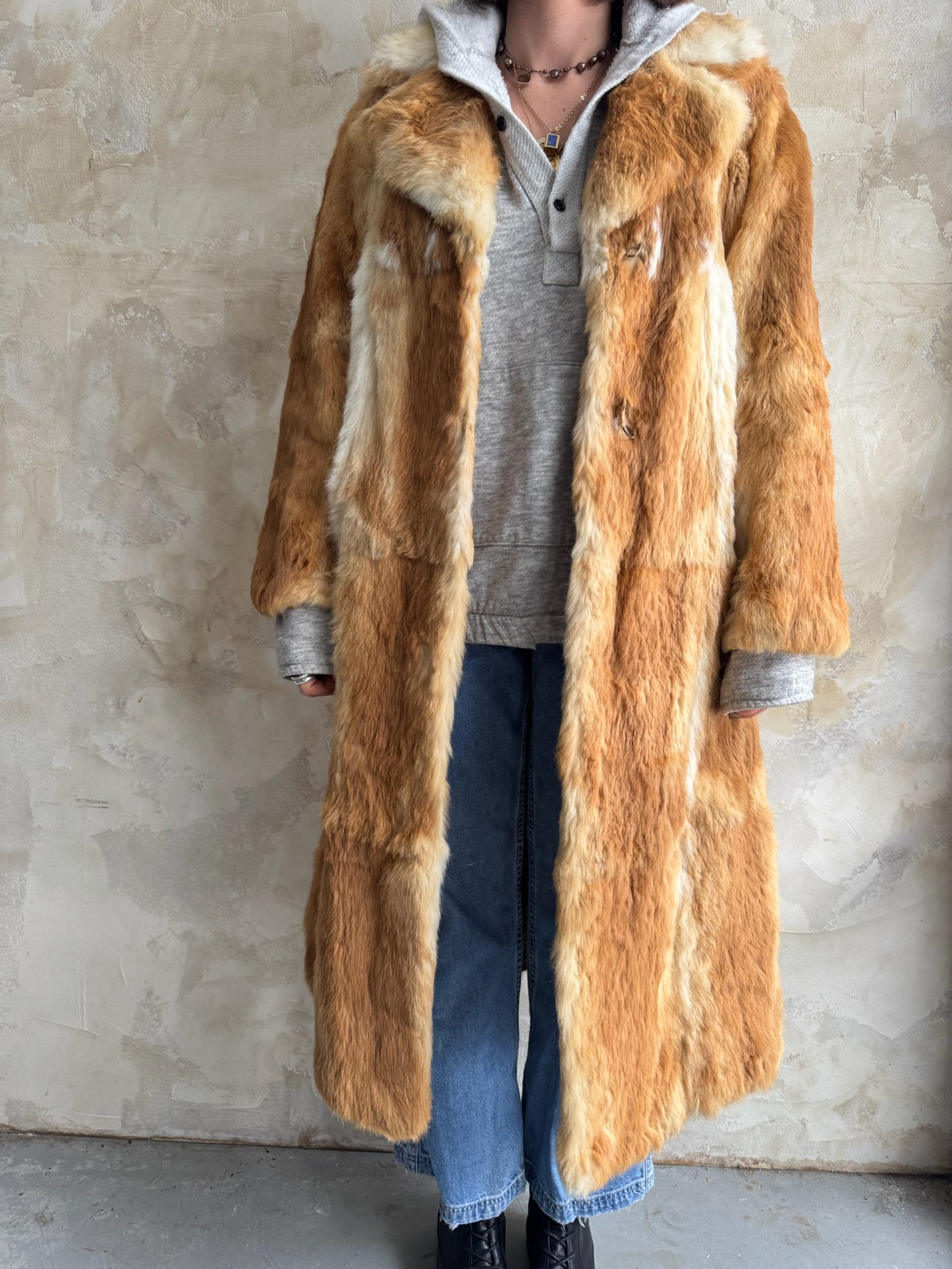 Long Rabbit Fur Jacket