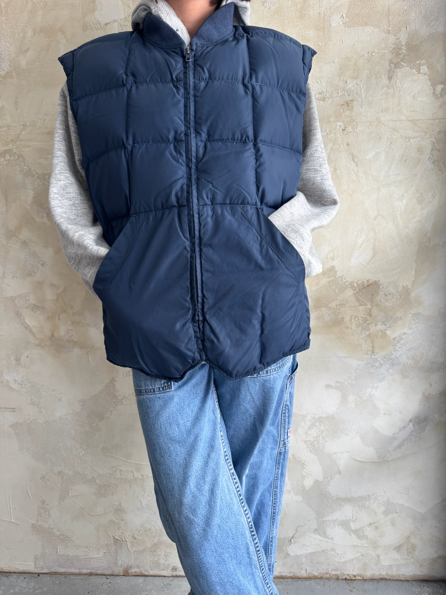 Navy Blue Goose Down Puffer Vest