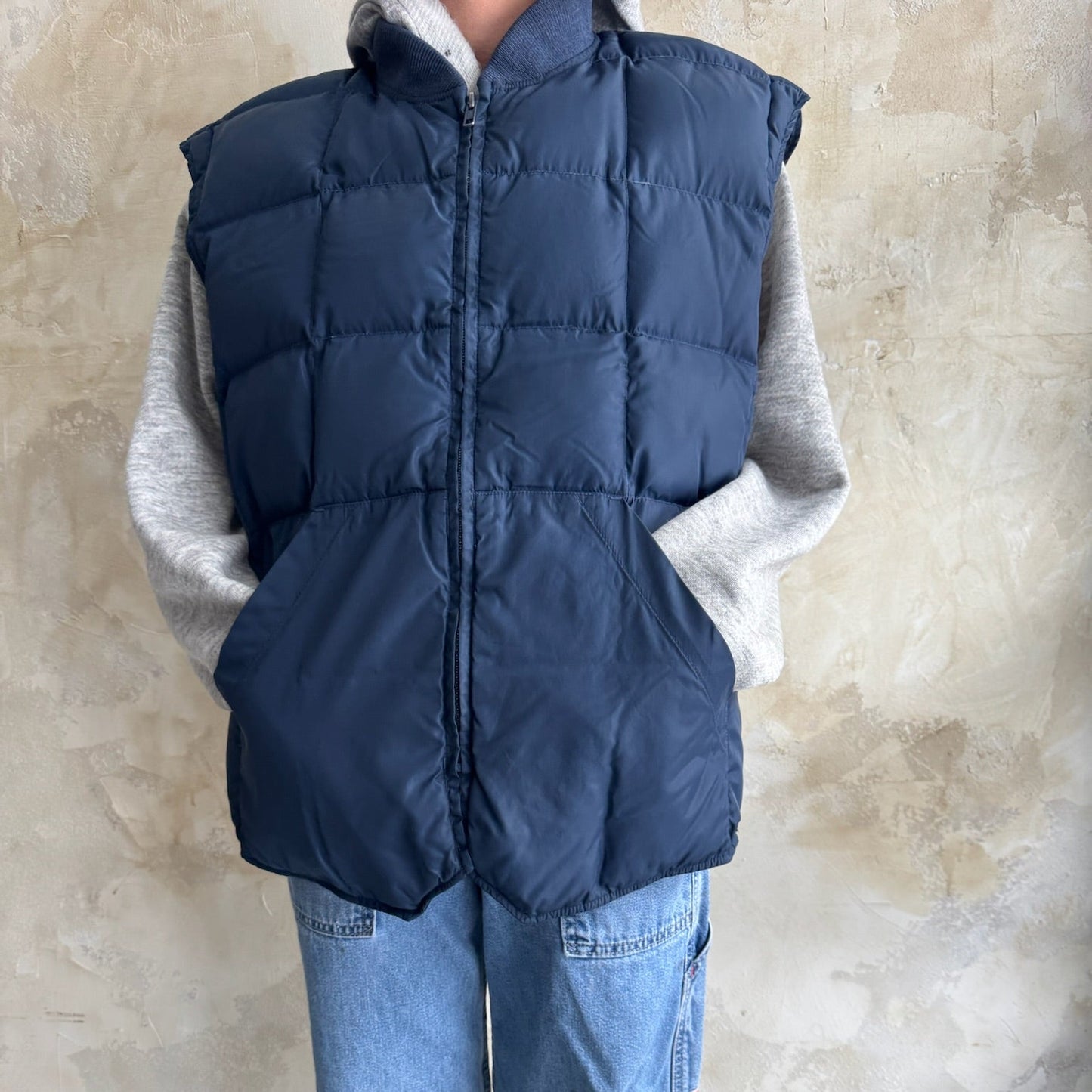 Navy Blue Goose Down Puffer Vest