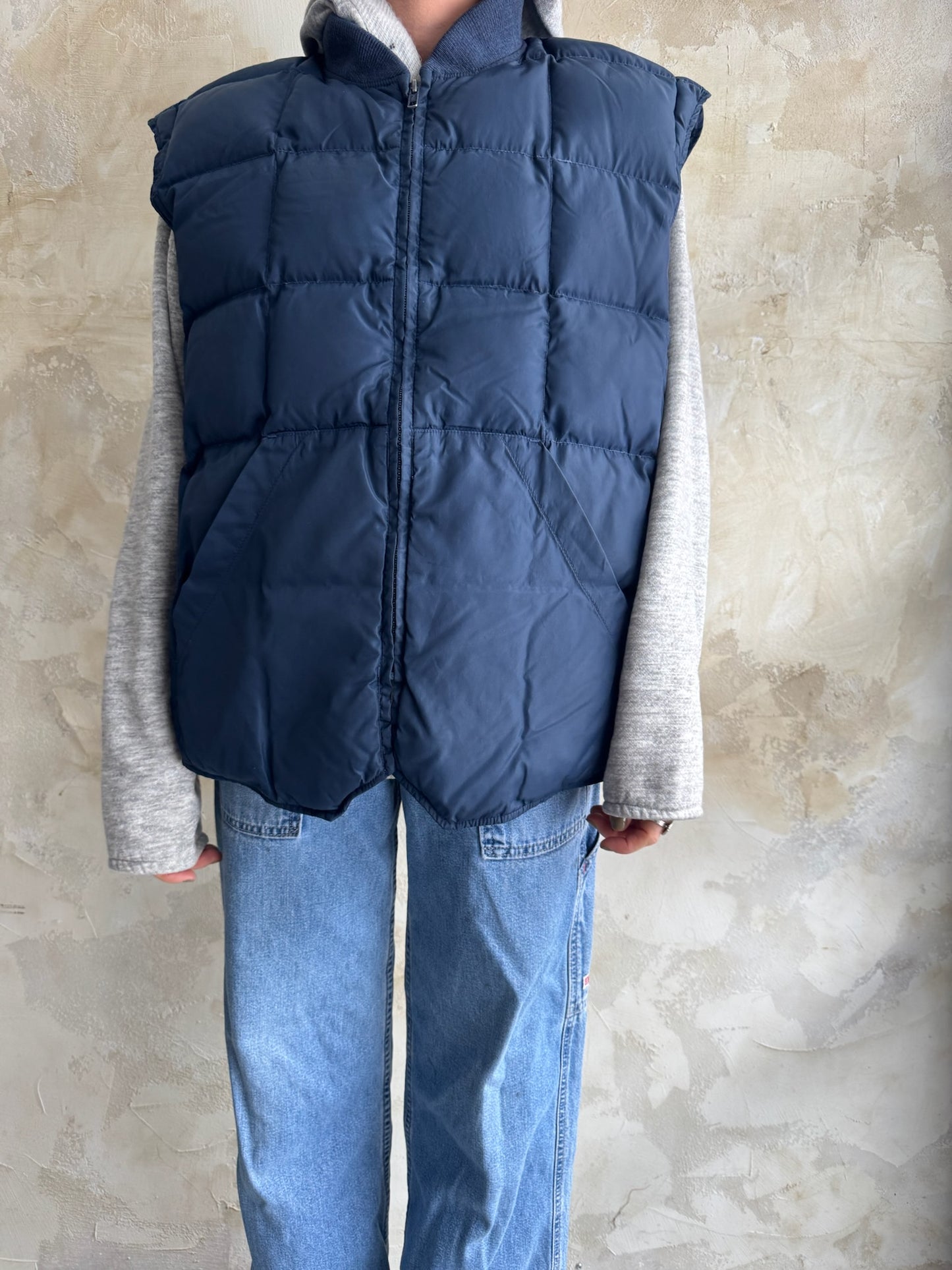 Navy Blue Goose Down Puffer Vest