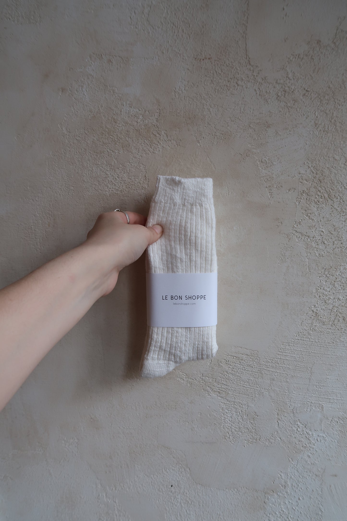 Cottage Socks In White Linen By Le Bon Shoppe