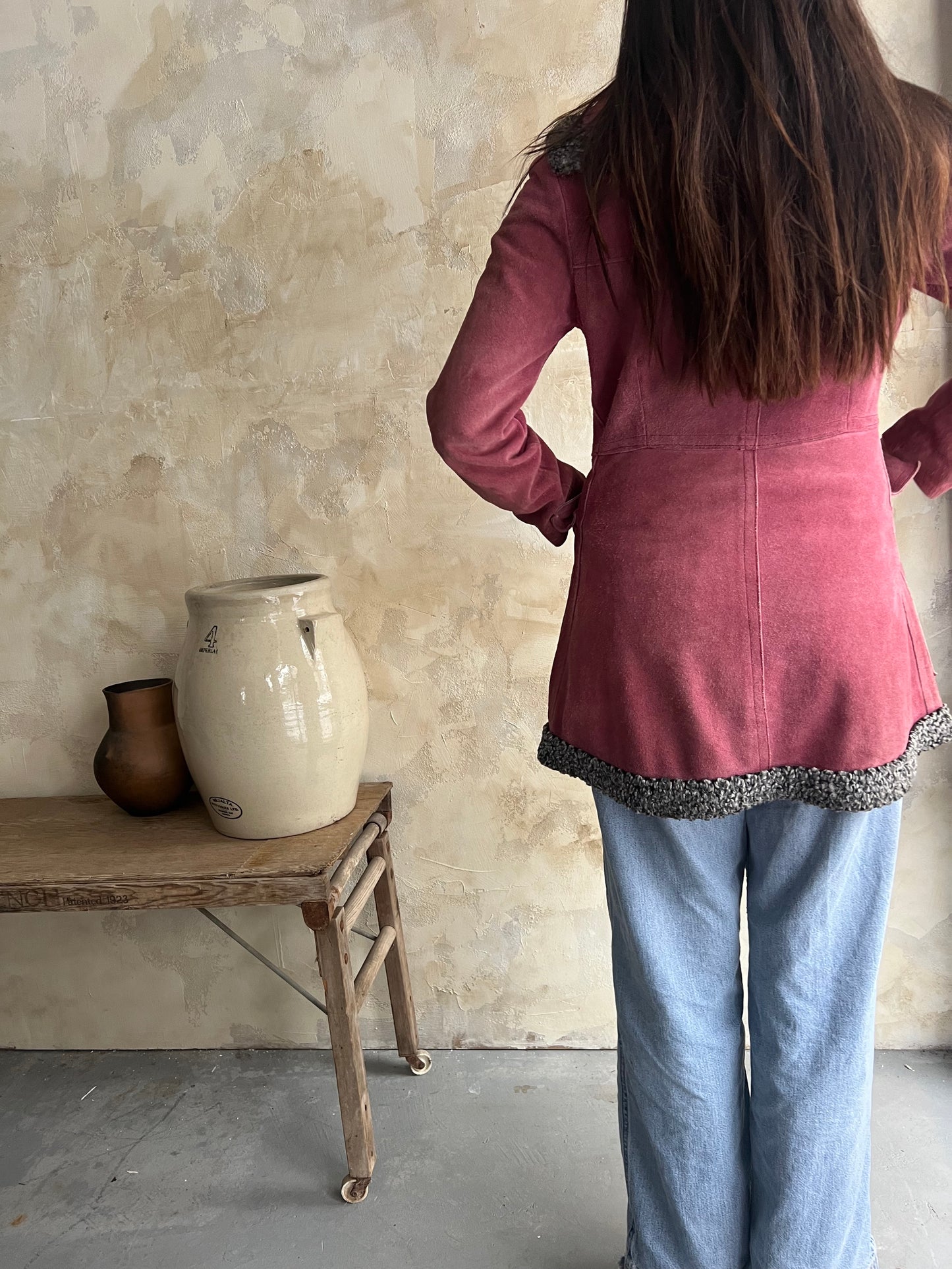 Dusty Rose Pink Suede Jacket