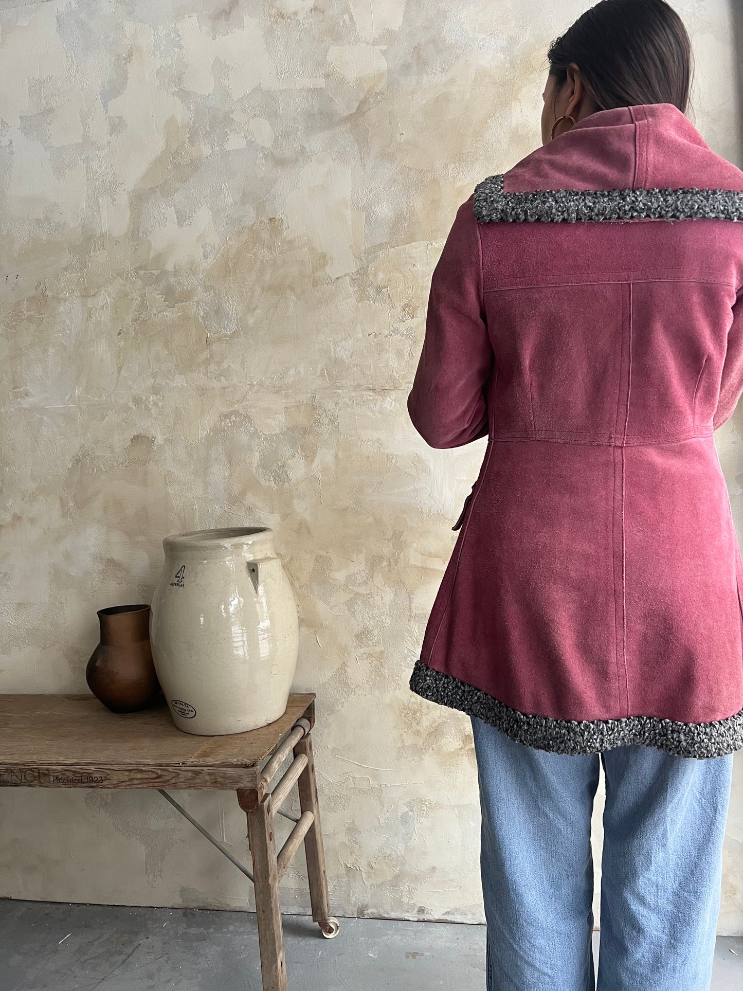 Dusty Rose Pink Suede Jacket