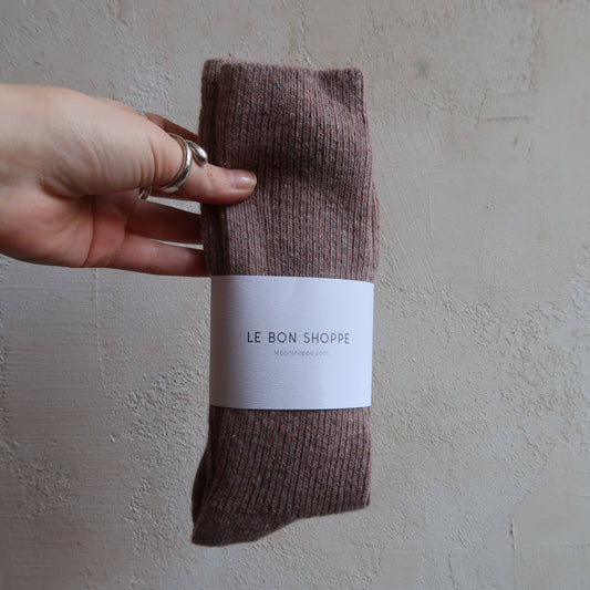 Snow Socks In Mauve by Le Bon Shoppe