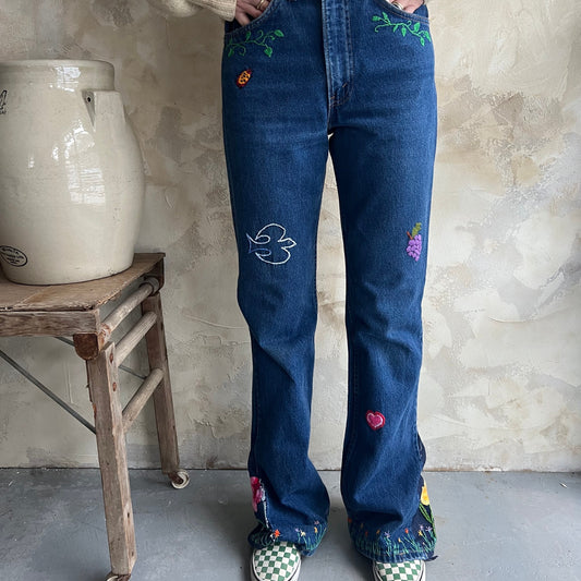 Reworked Embroidered Levi's