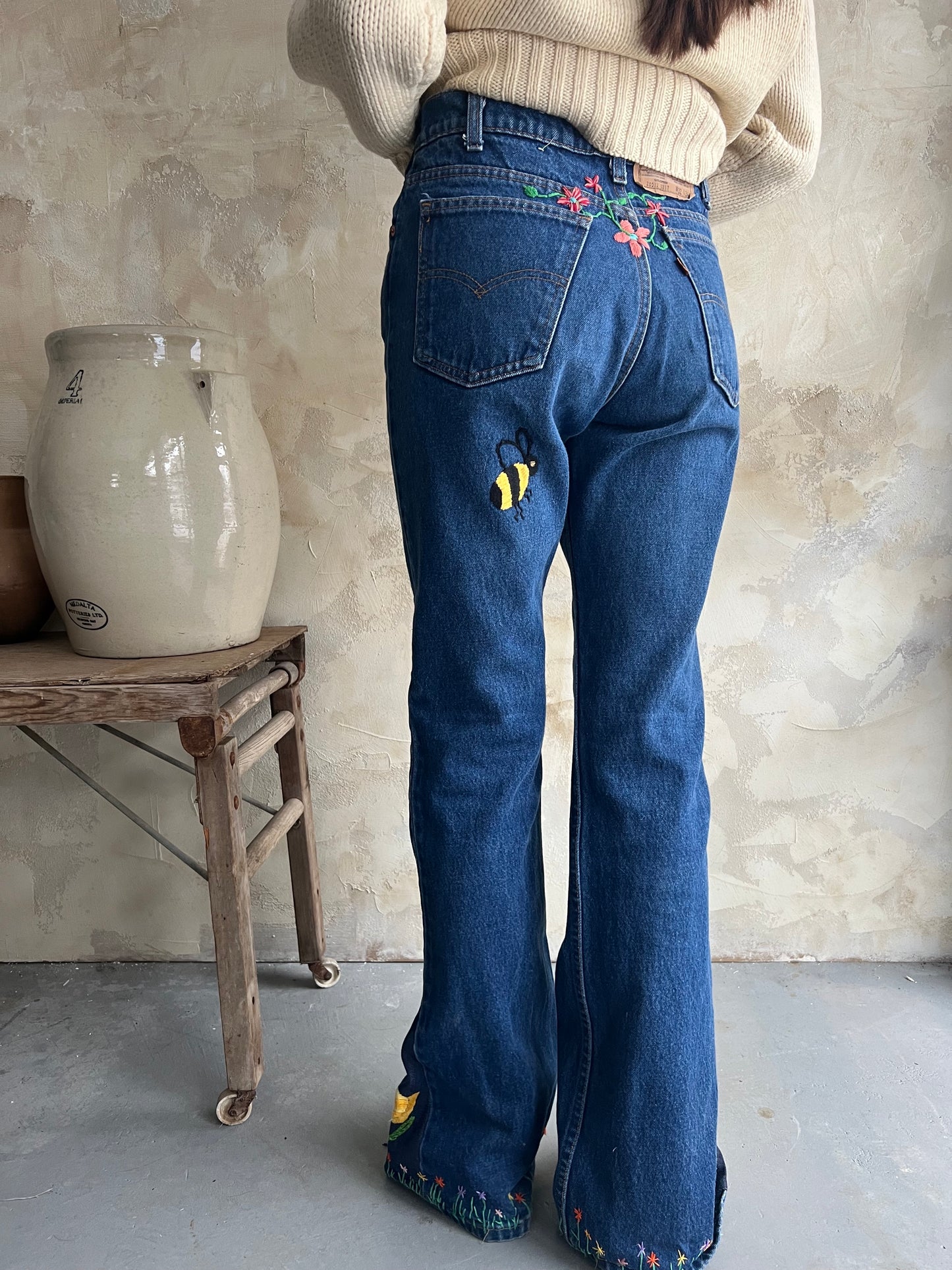 Reworked Embroidered Levi's