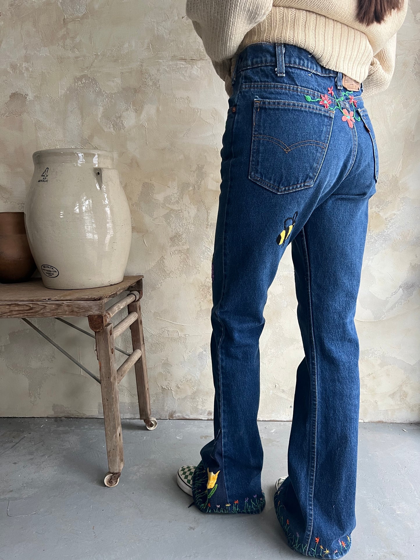 Reworked Embroidered Levi's