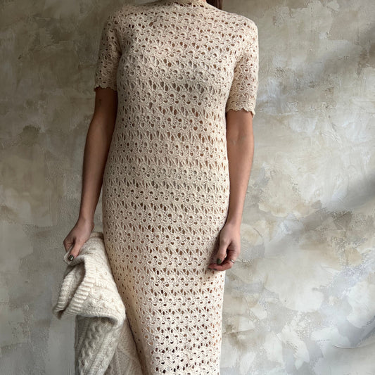 Cream Crochet Dress