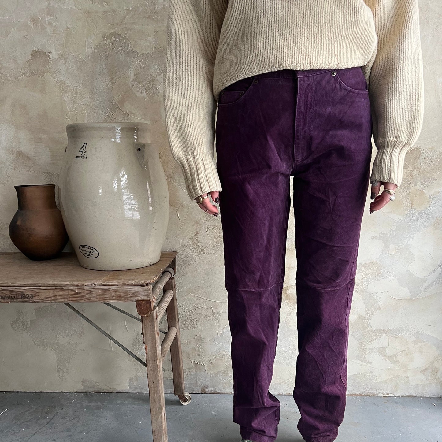 Purple Suede Pants