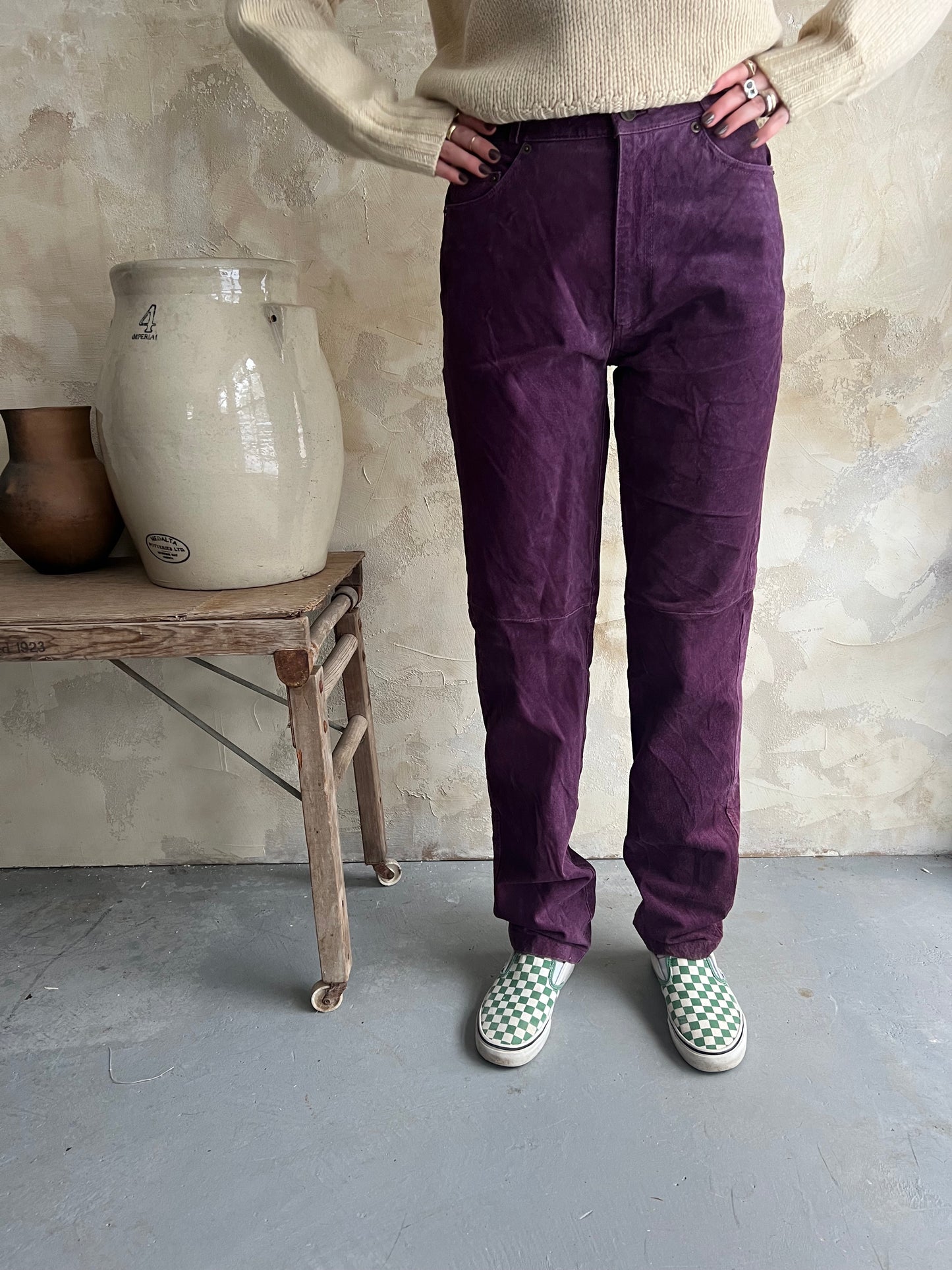 Purple Suede Pants