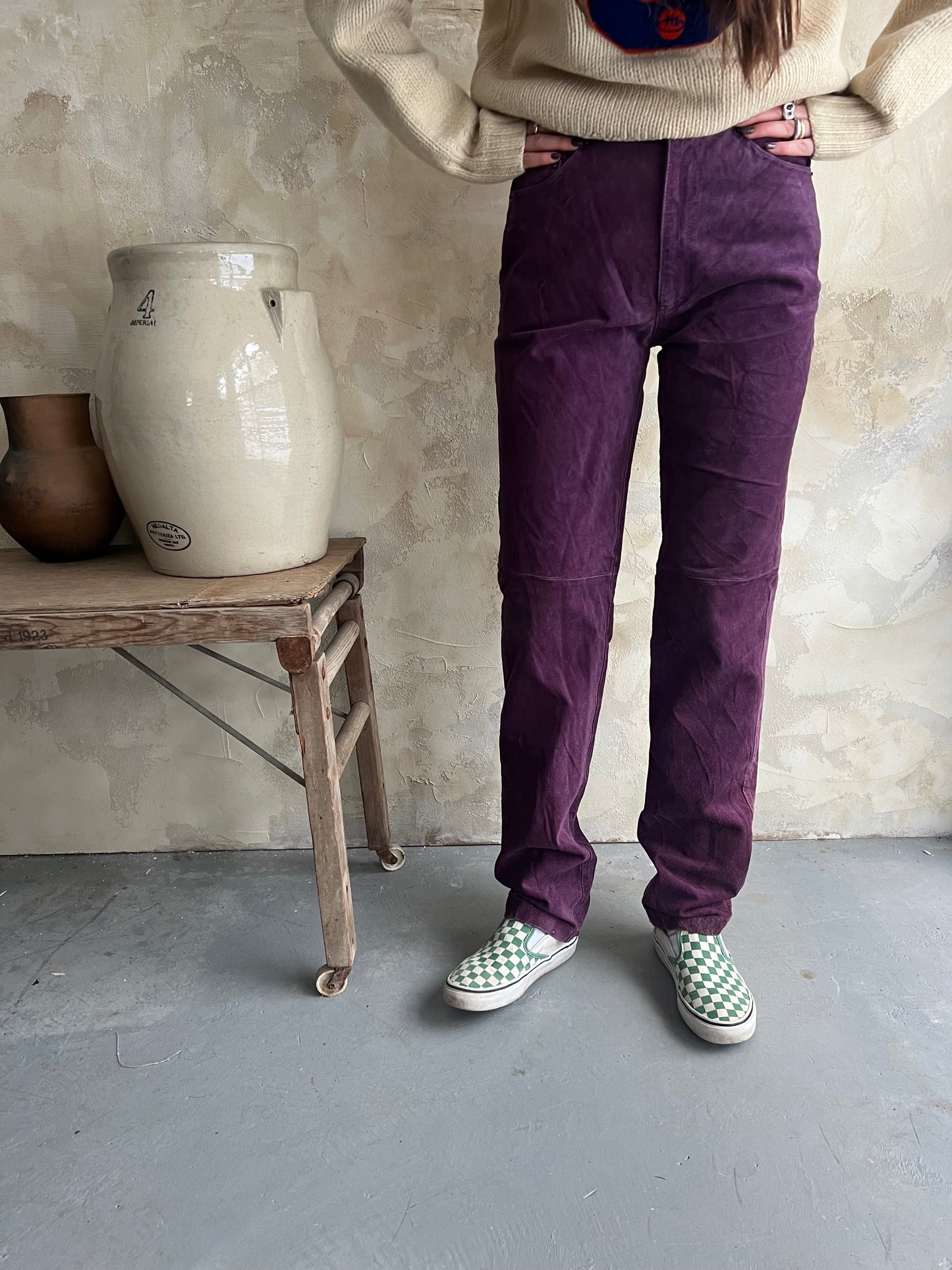 Purple Suede Pants