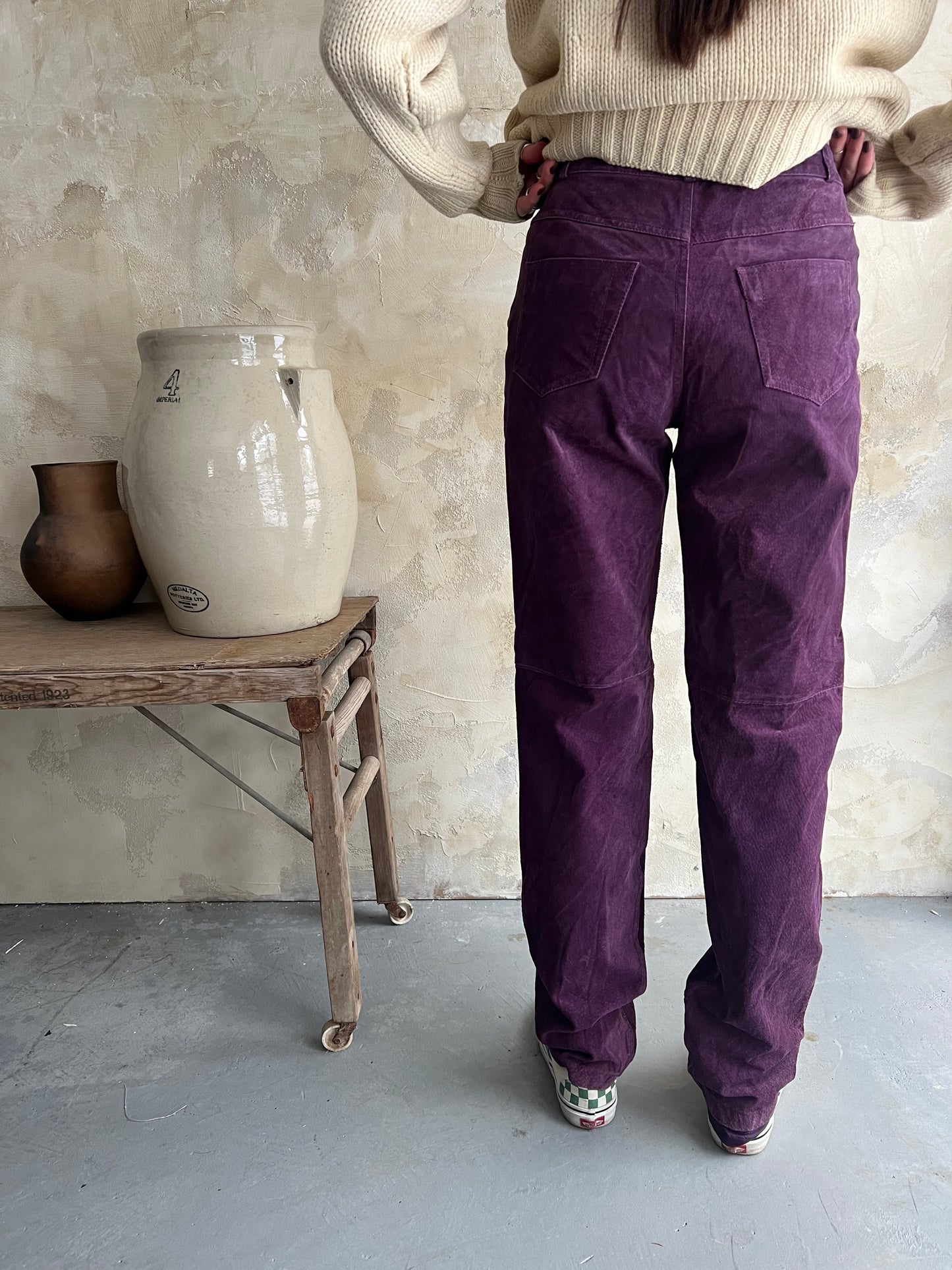 Purple Suede Pants