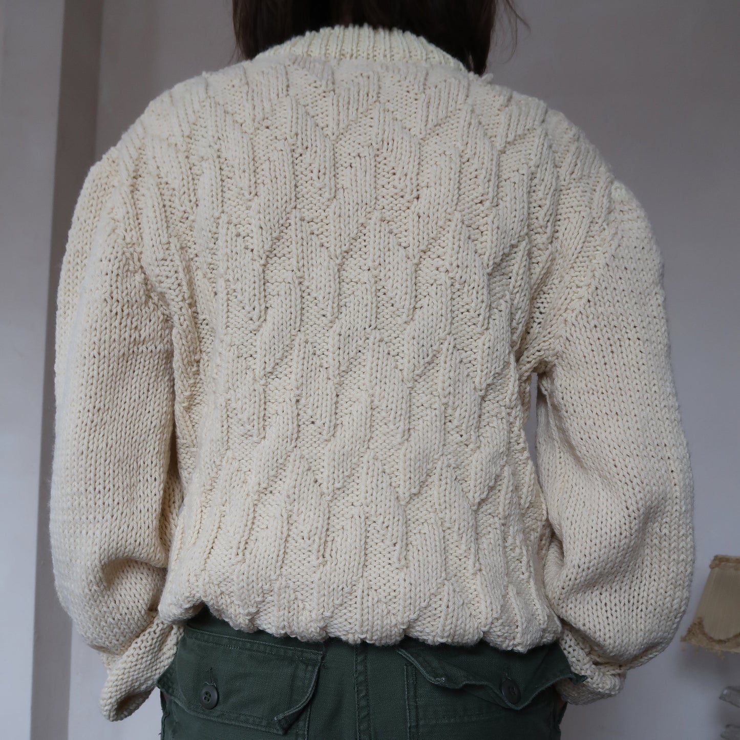 Handmade Cream Knit V-Neck