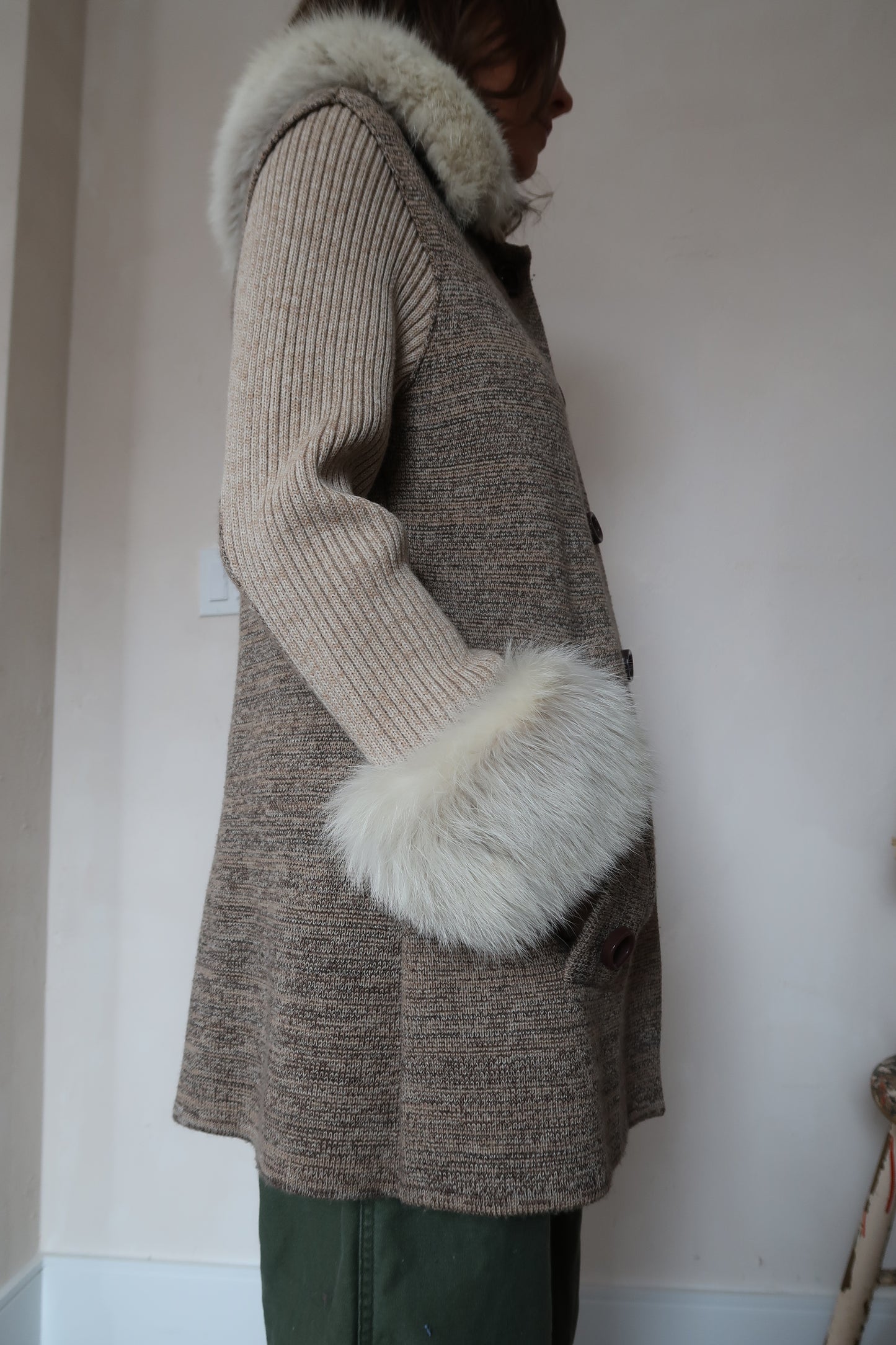 Fur Long Cardigan