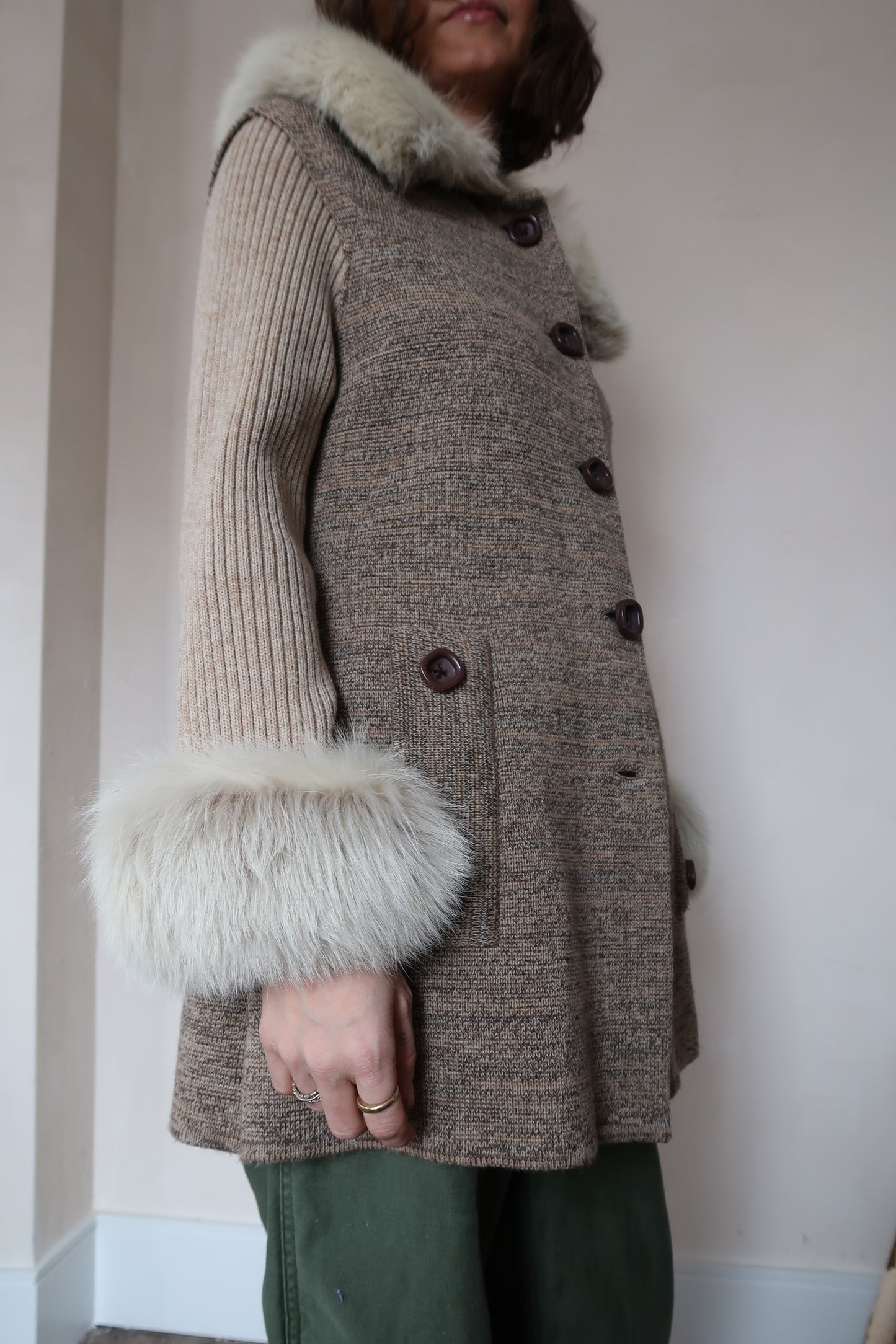 Fur Long Cardigan