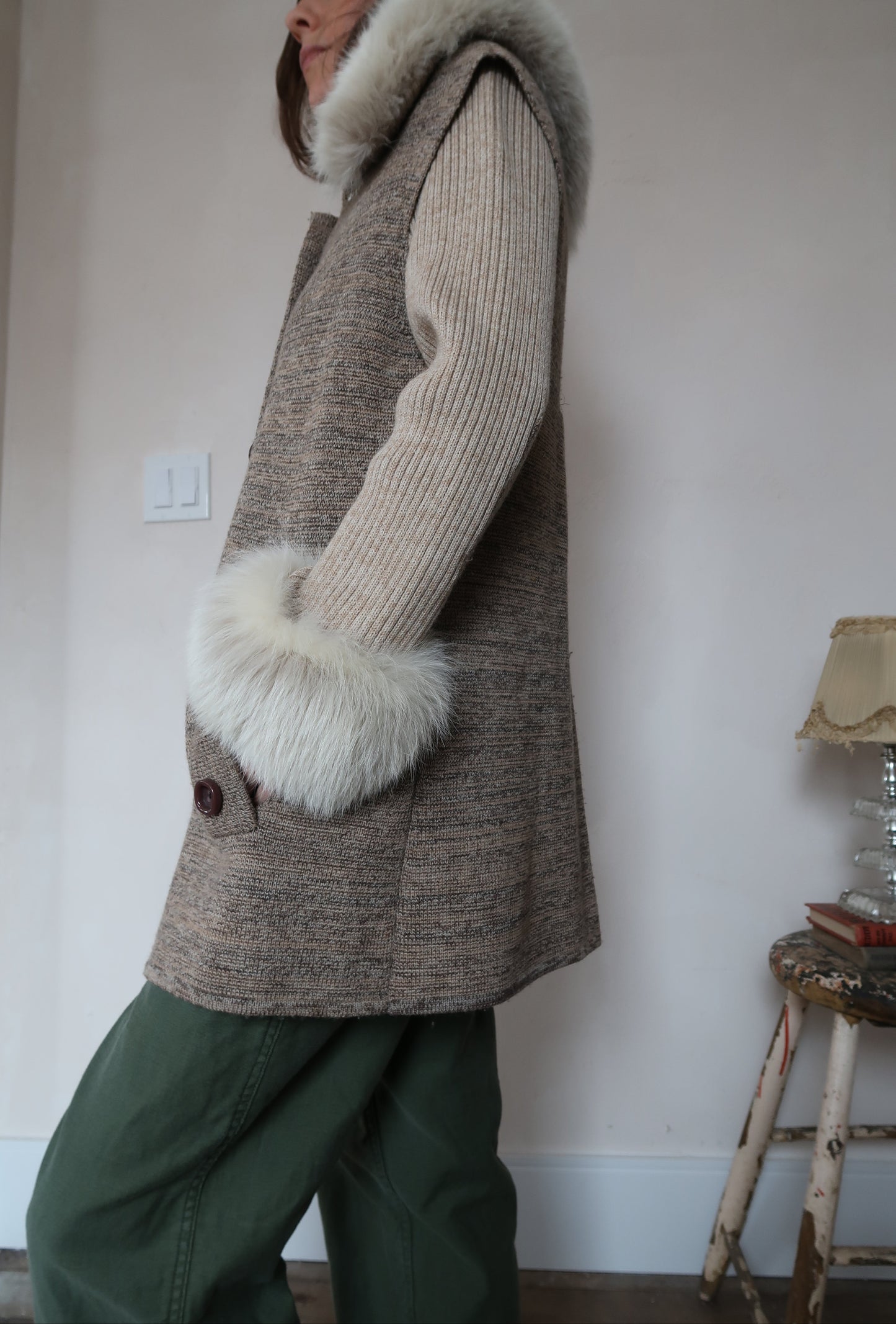 Fur Long Cardigan